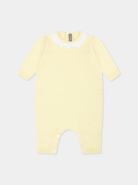 Combinaison jaune pour bébé enfants avec pois