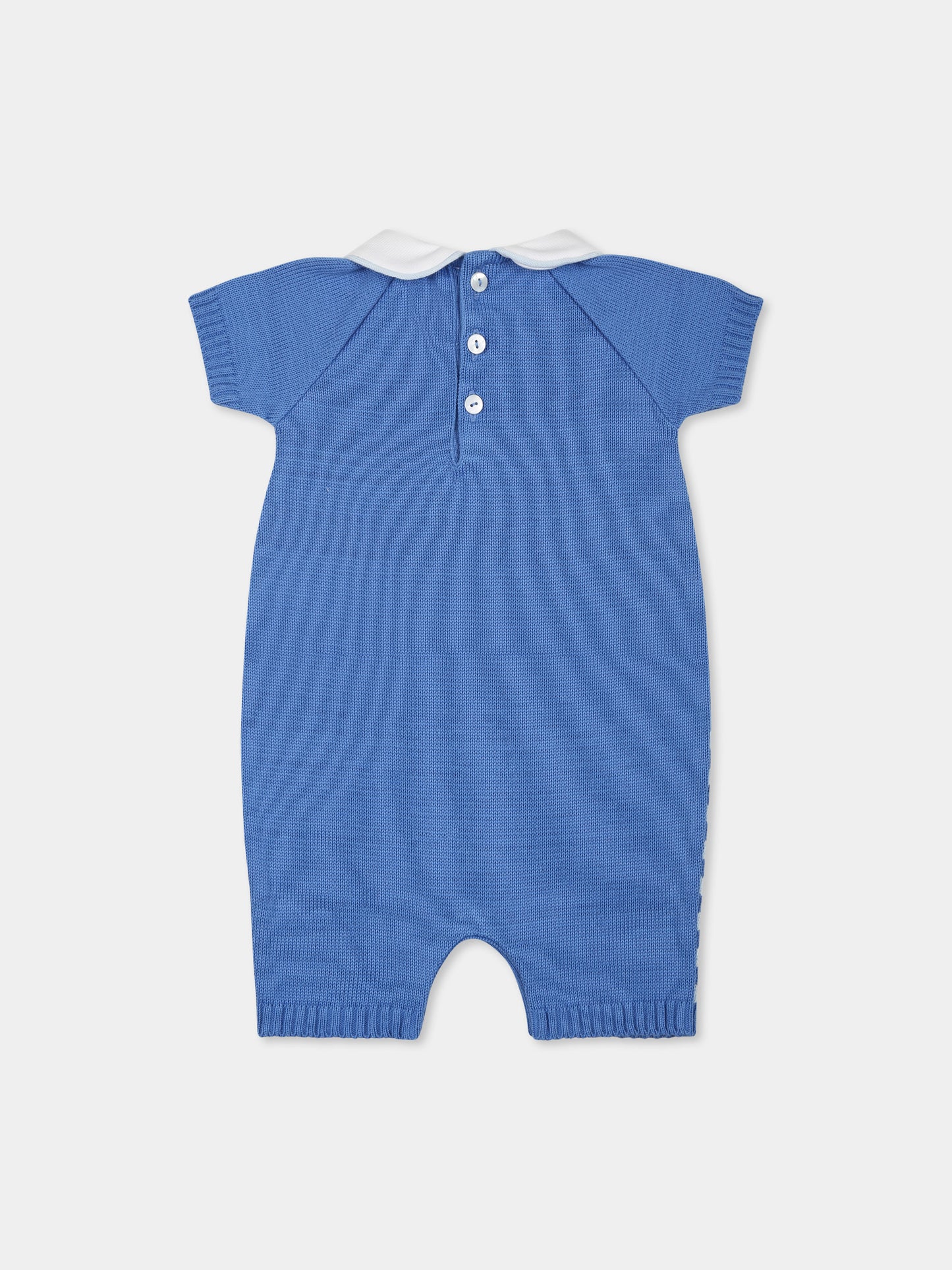 Barboteuse bleu clair pour bébé garçon avec ours