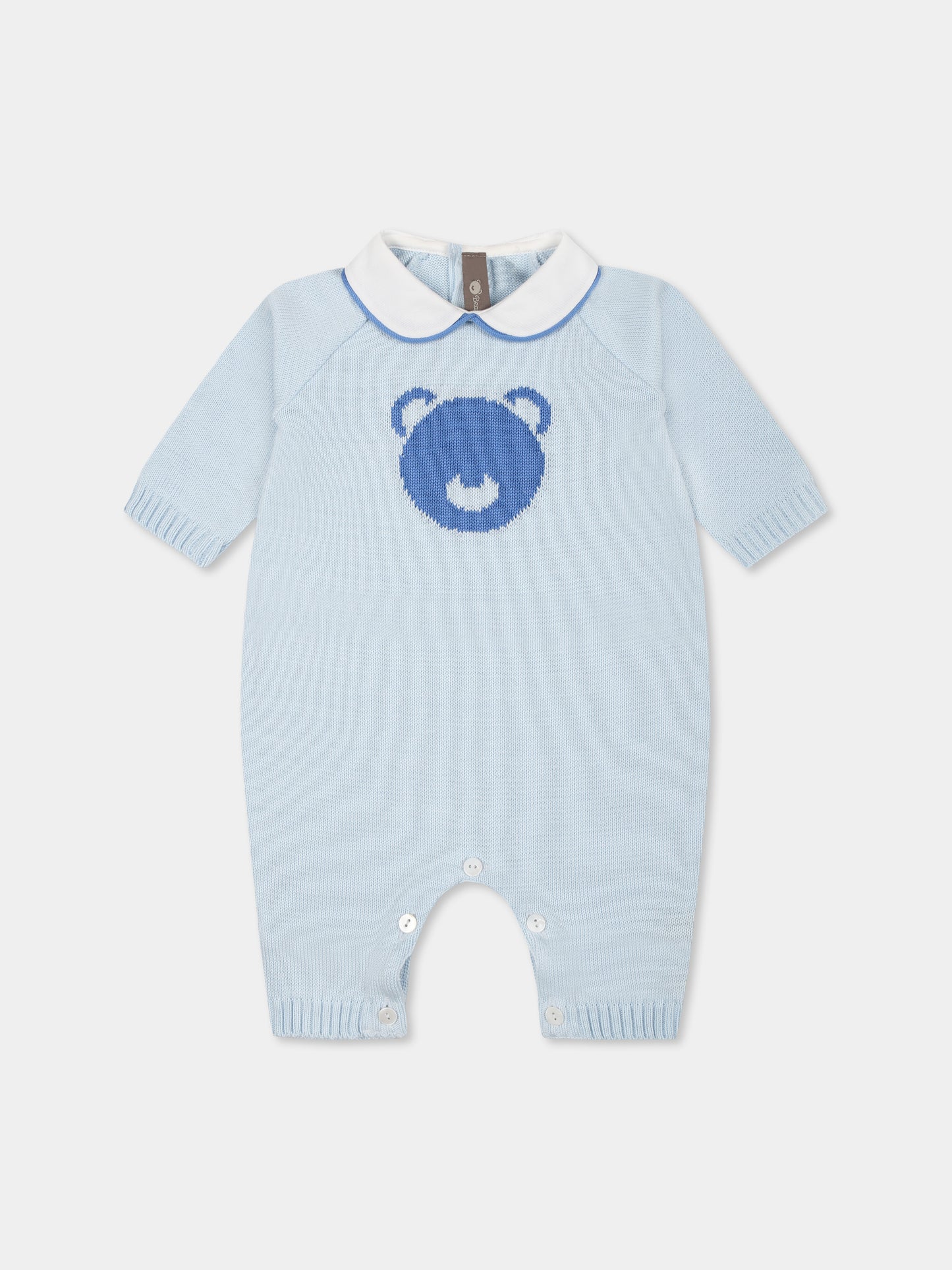Combinaison bleu clair pour bébé garçon avec ours