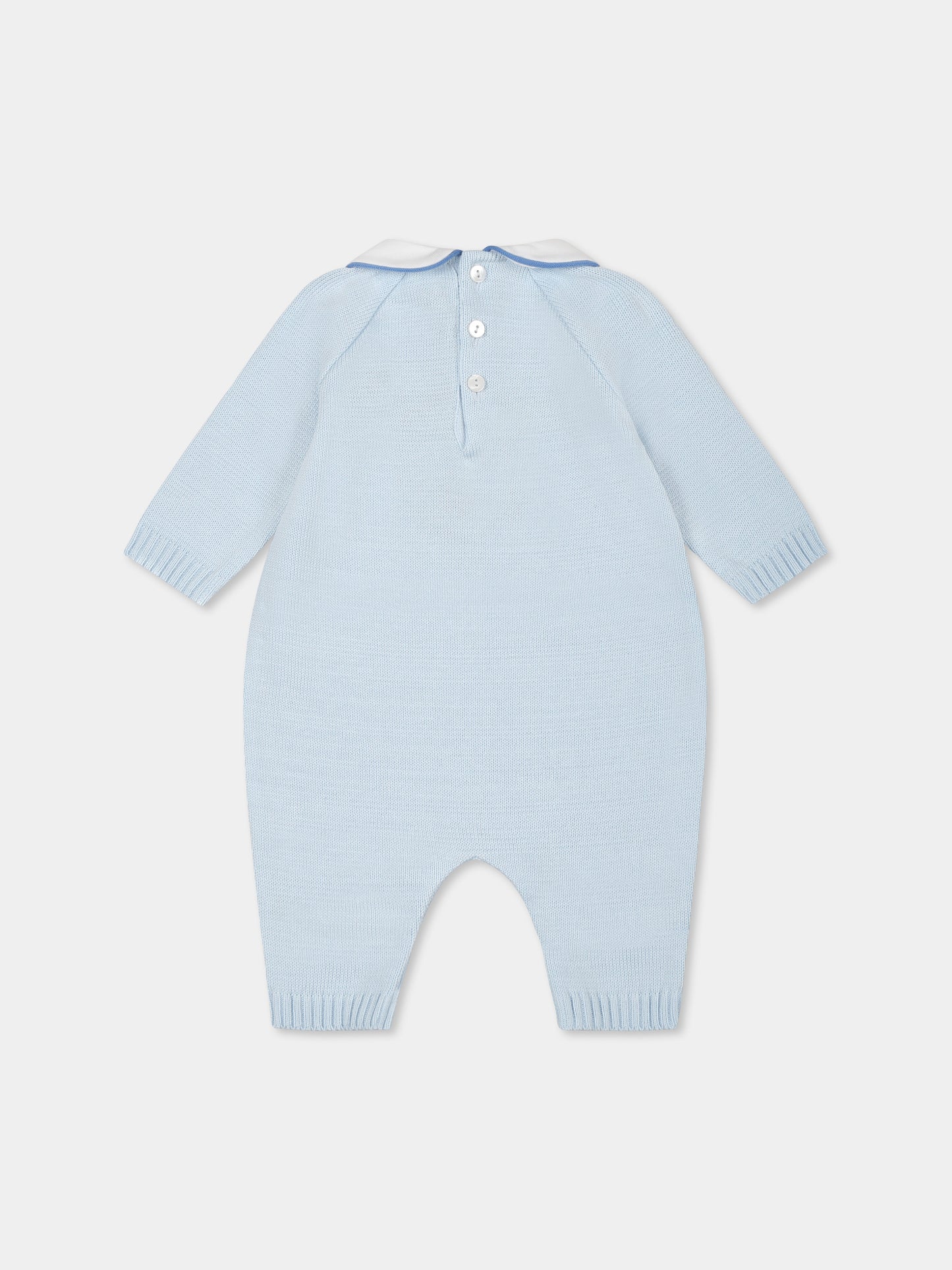 Combinaison bleu clair pour bébé garçon avec ours