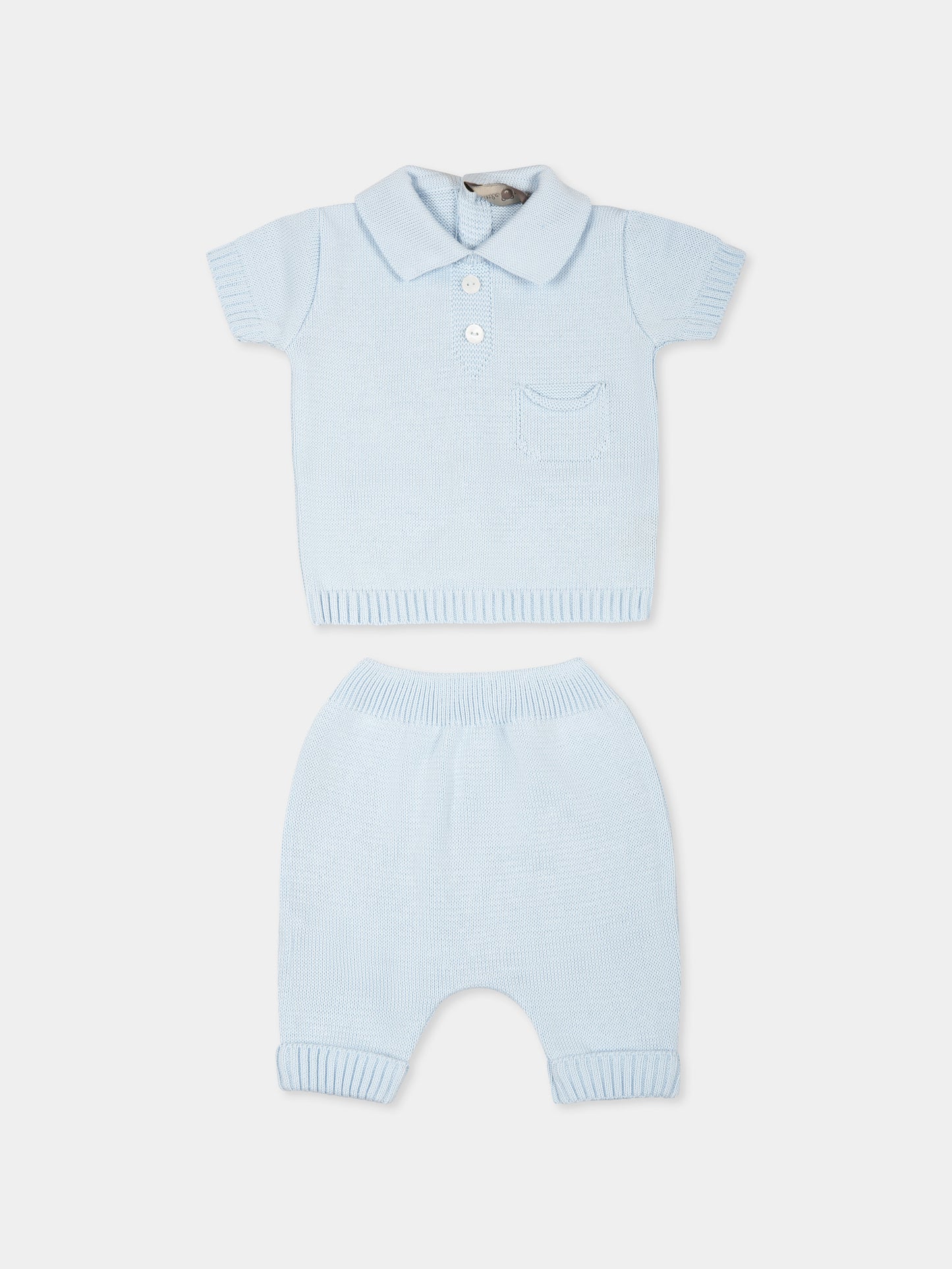 Ensemble de naissance  bleu clair pour bébé garçon