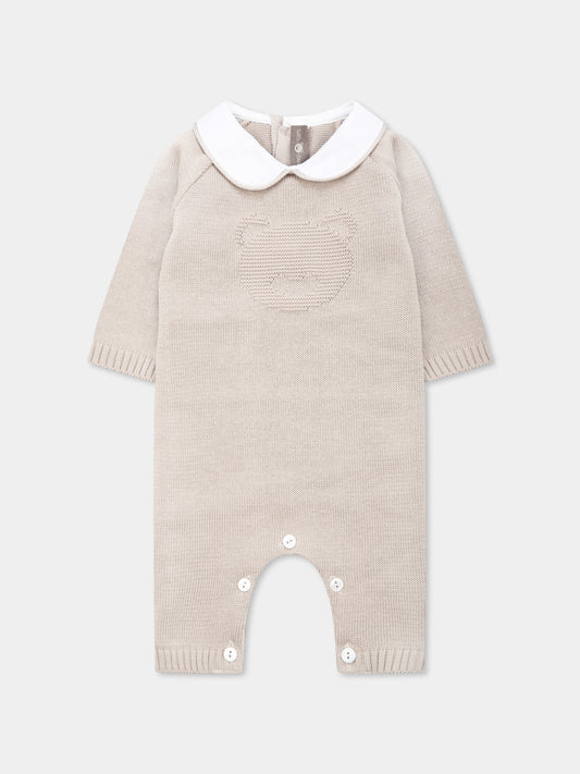 Combinaison beige pour bébé enfants avec ours