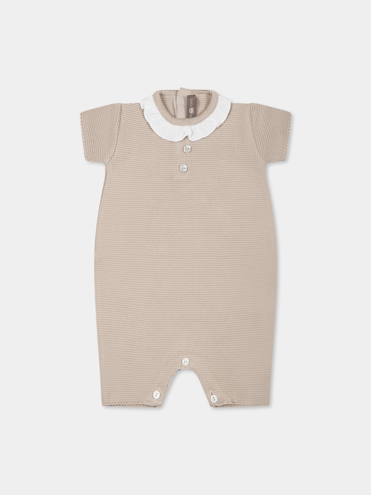 Barboteuse beige pour bébé fille