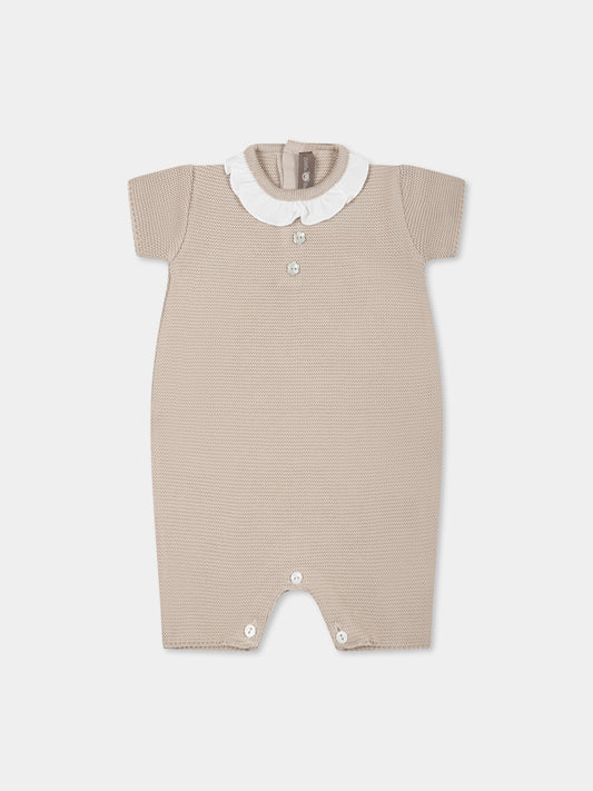 Barboteuse beige pour bébé fille