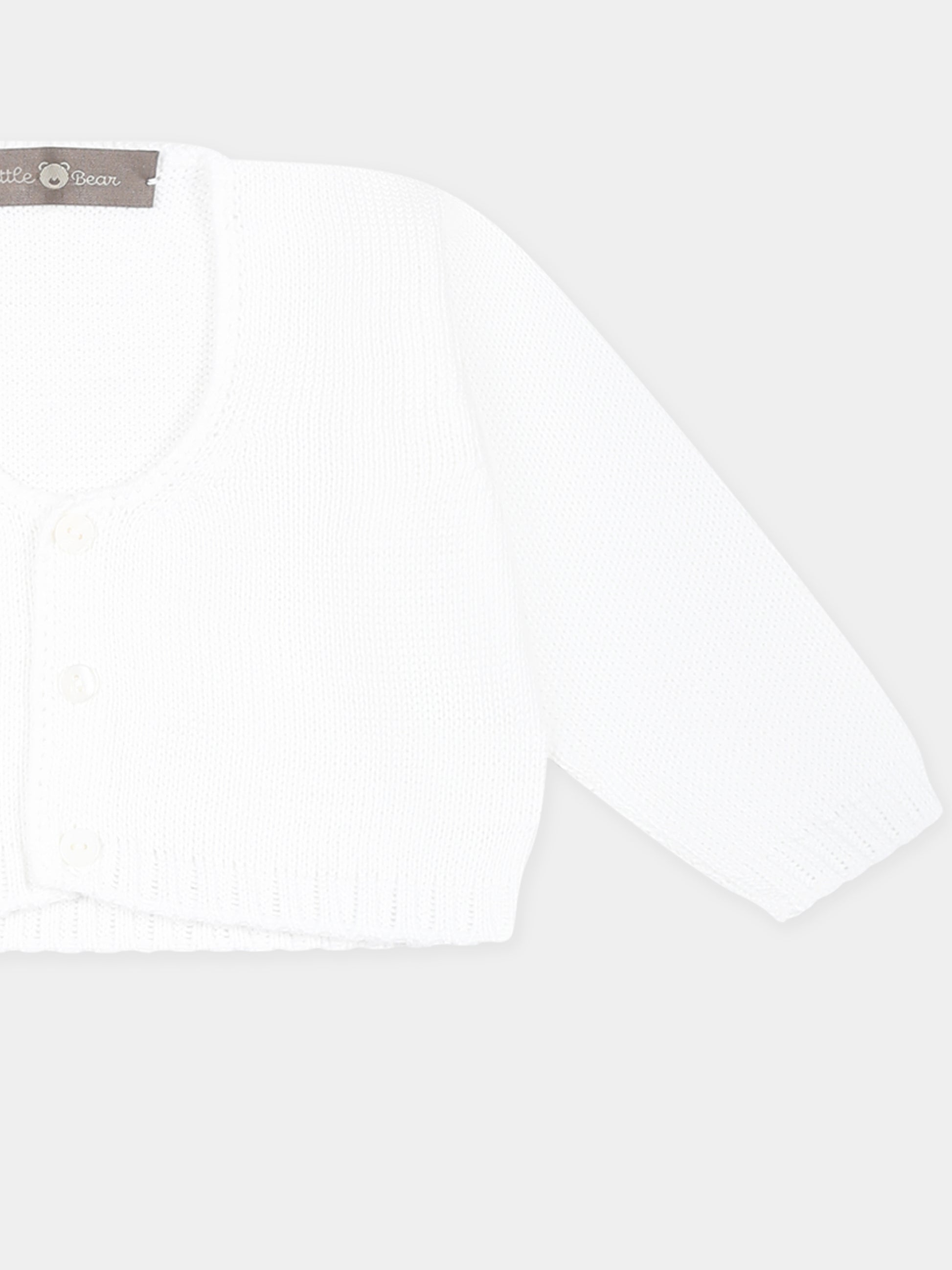 Cardigan bianco per neonati,Little Bear,1001 BIANCO