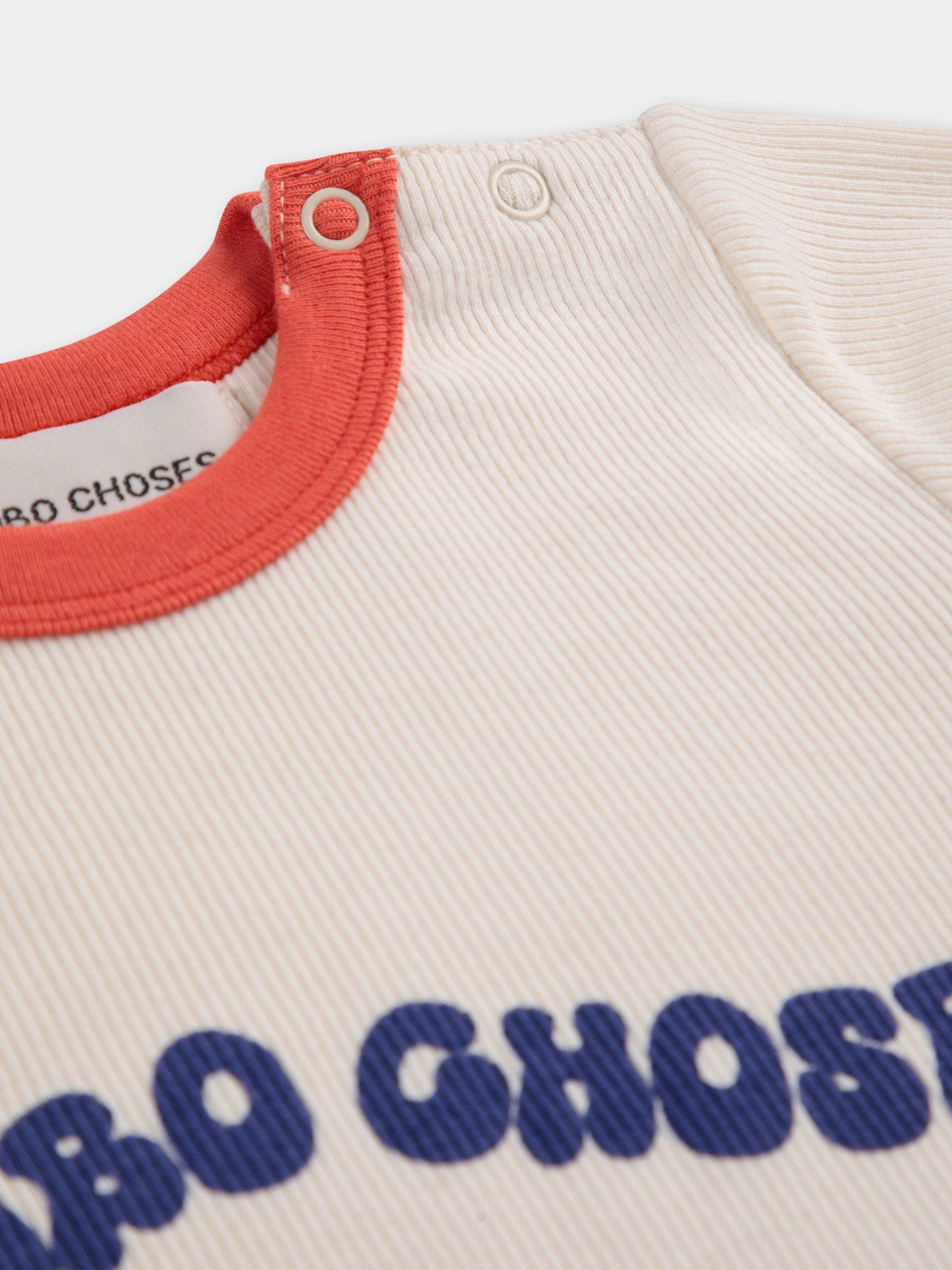 T-shirt avorio per neoanti con logo,Bobo Choses,B125AB014