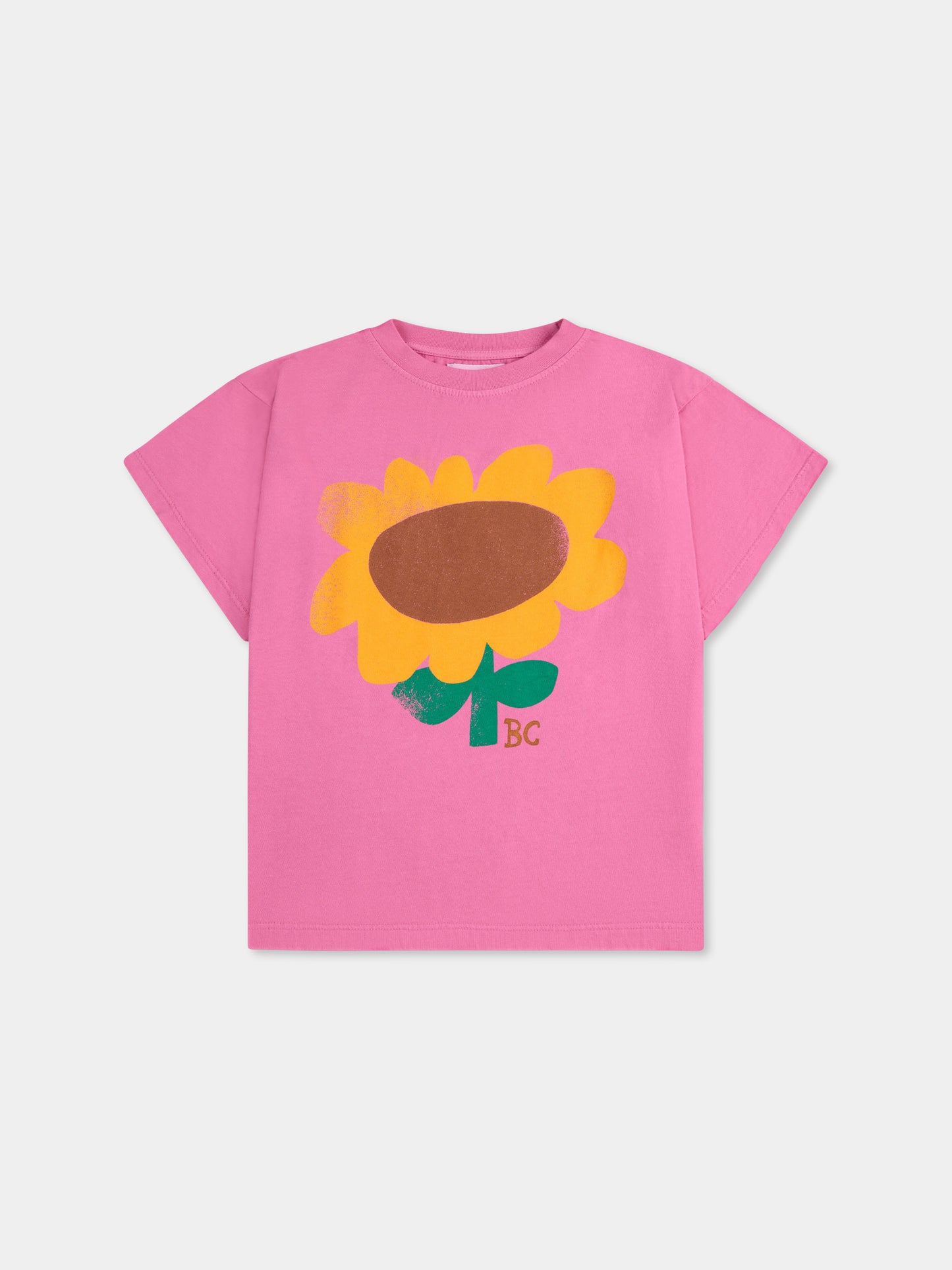 T-shirt rosa per bambina con girasole,Bobo Choses,B125AC009