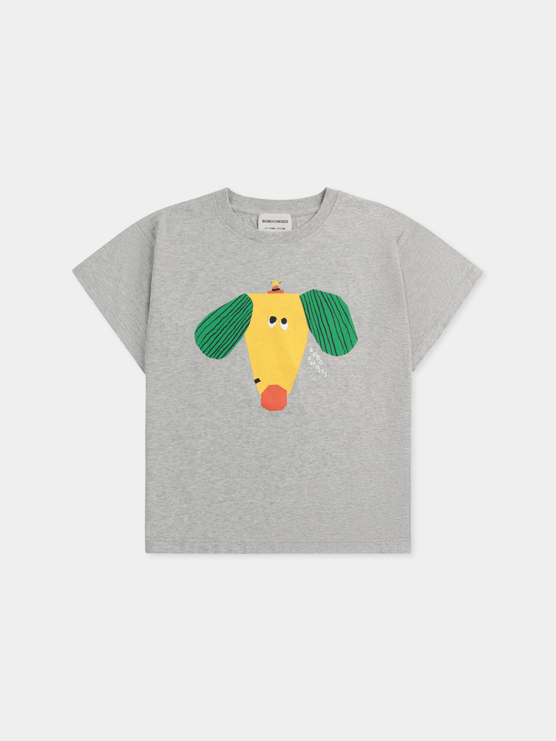 T-shirt grigia per bambini con cane,Bobo Choses,B125AC012