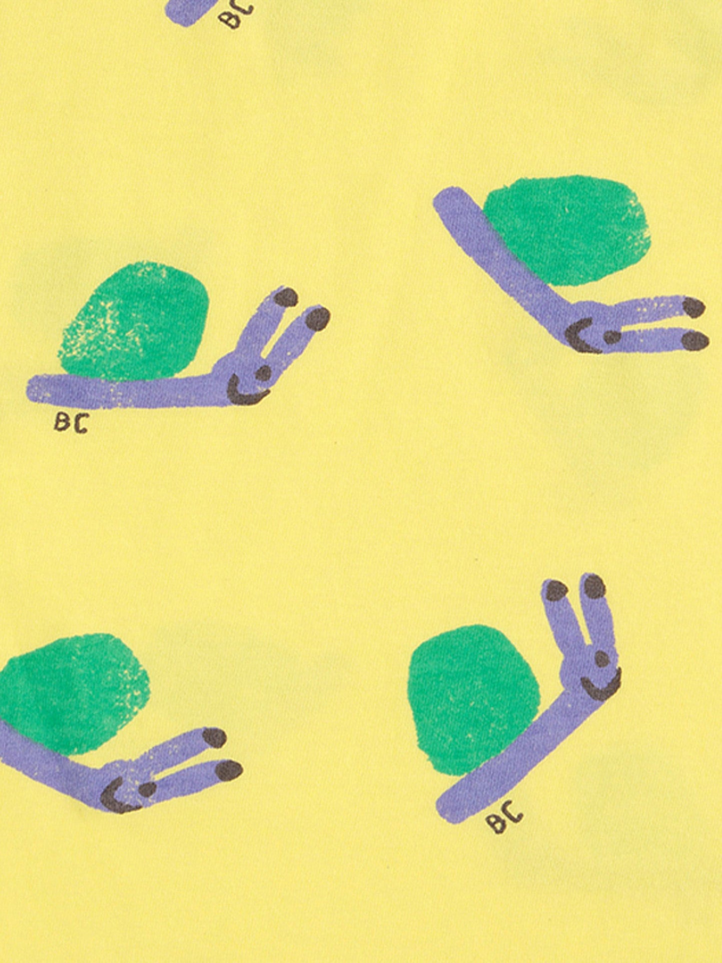 Débardeur jaune pour enfantsa avec imprimé escargot