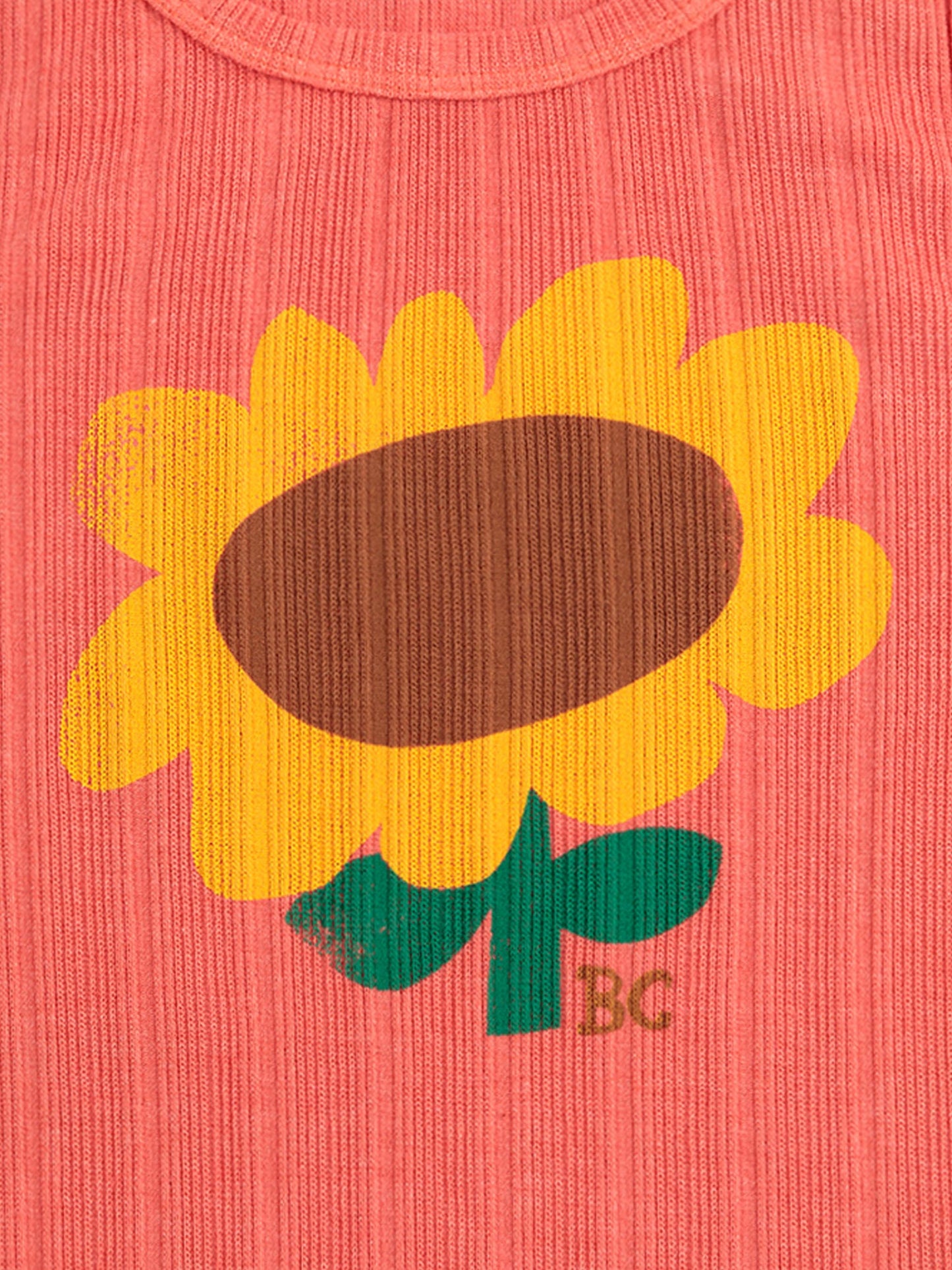 Débardeur rouge pour fille avec tournesol