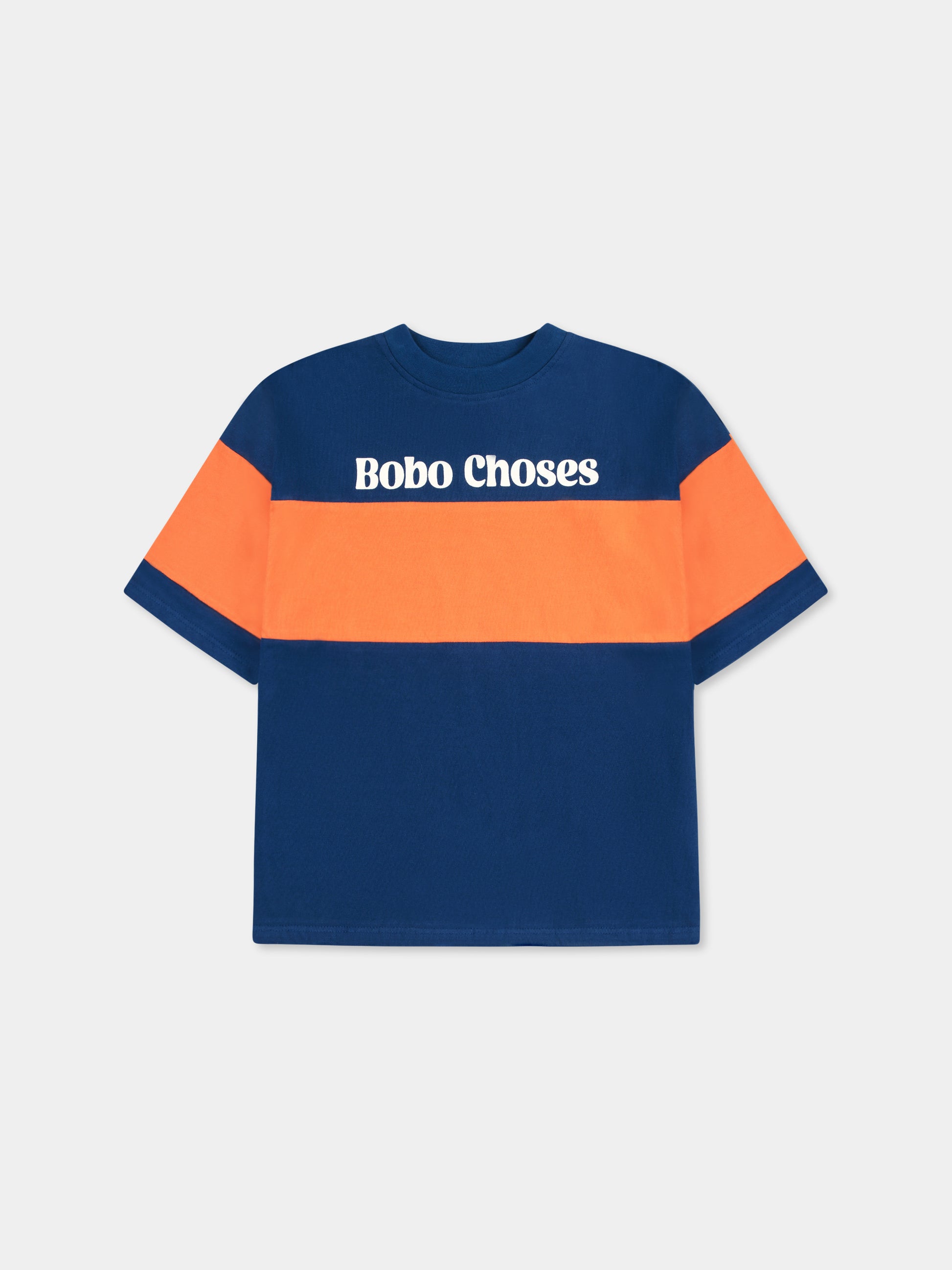 T-shirt blu per bambini con logo,Bobo Choses,B125AC126