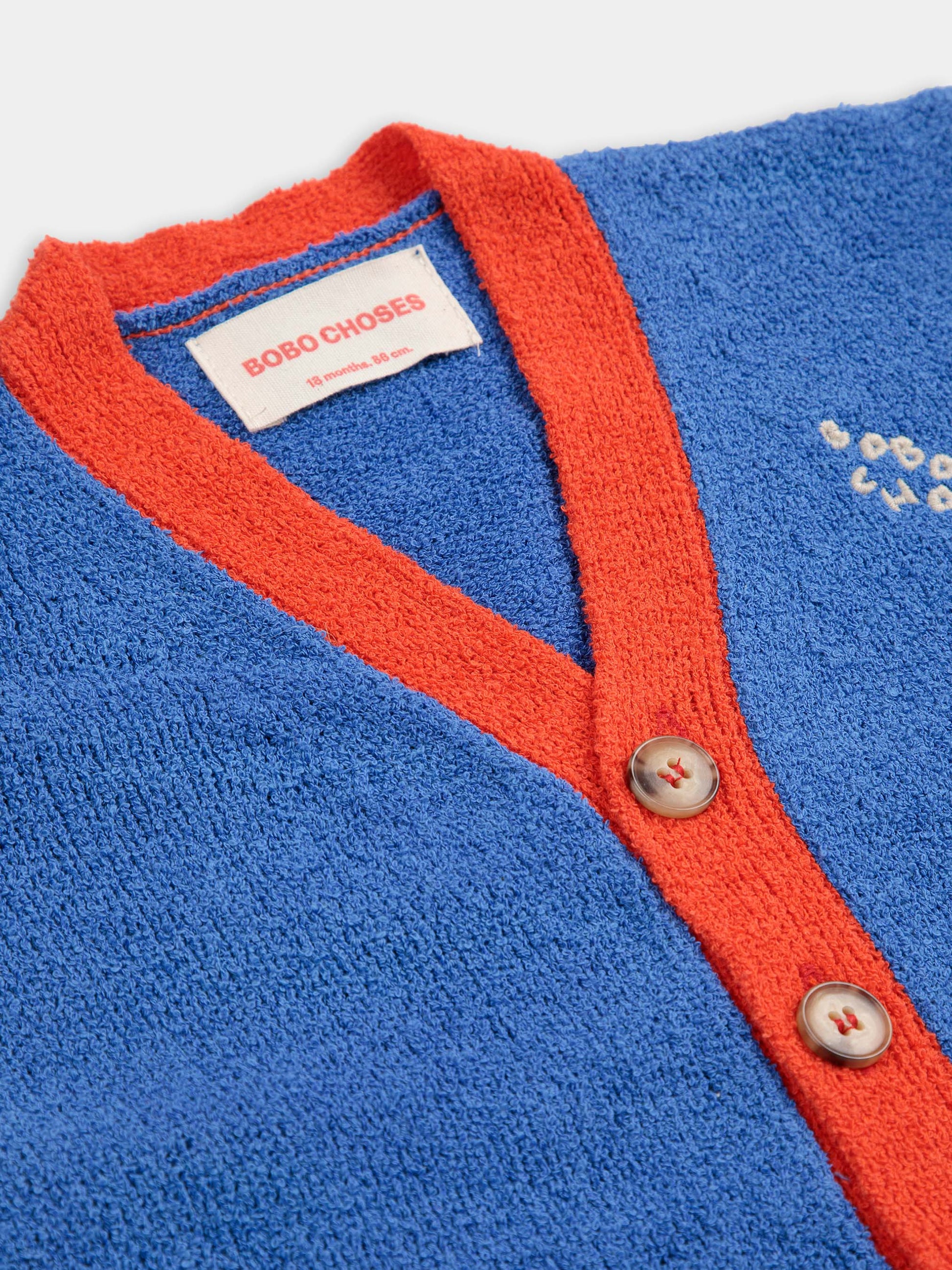 Cardigan blu per neonati con logo,Bobo Choses,B125AB091