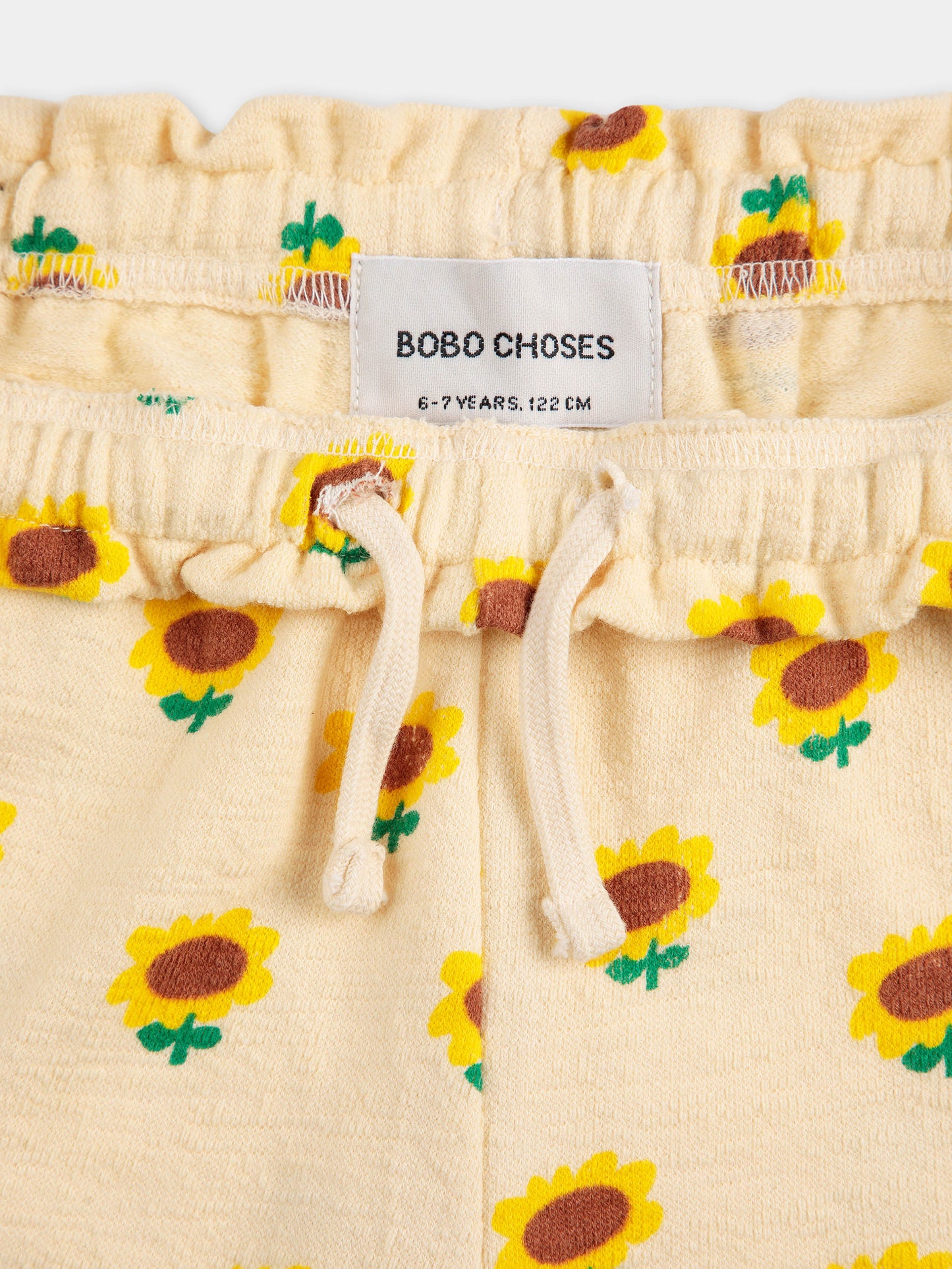Shorts avorio per bambina con girasoli all over,Bobo Choses,B125AC051
