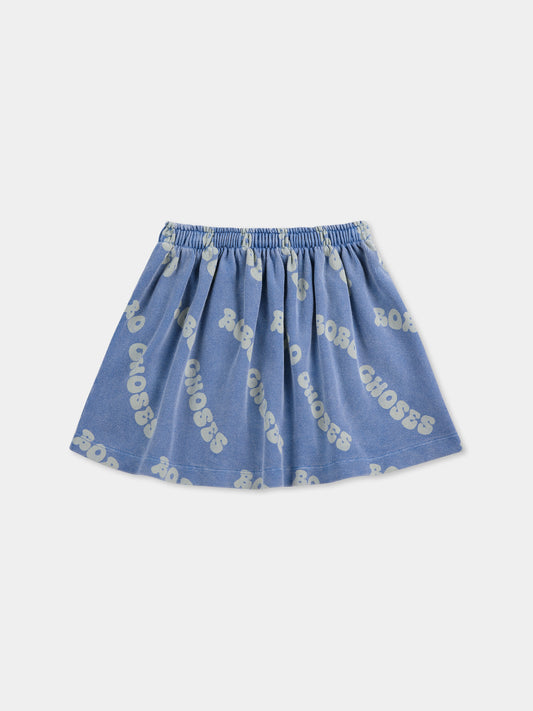 Gonna denim per bambina con logo all over,Bobo Choses,B125AC141