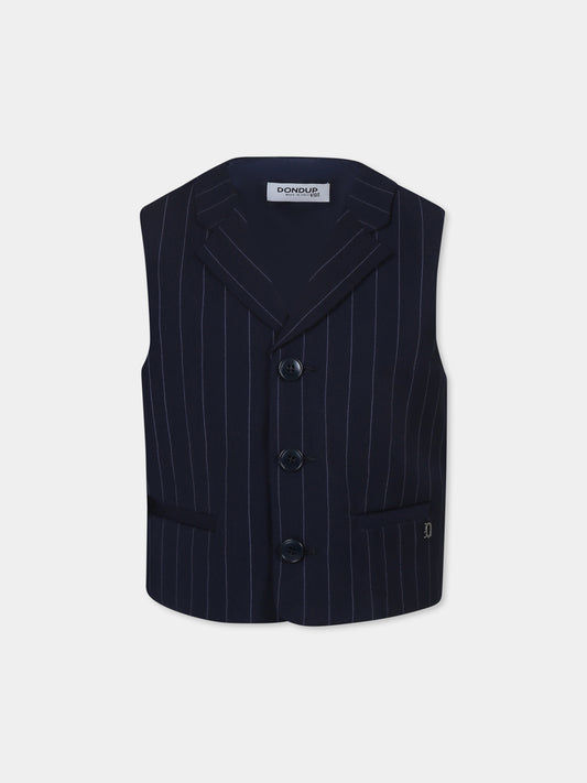 Gilet bleu pour garçon avec logo