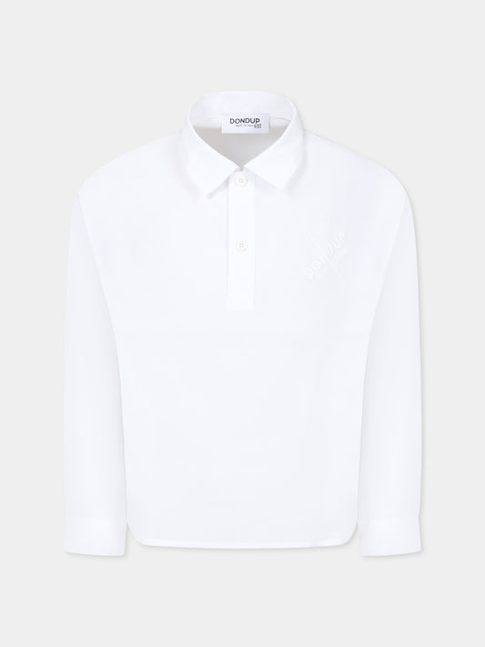 Chemise blanche pour garçon avec logo