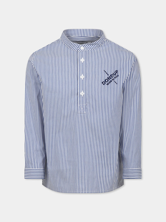 Chemise bleue pour garçon avec logo