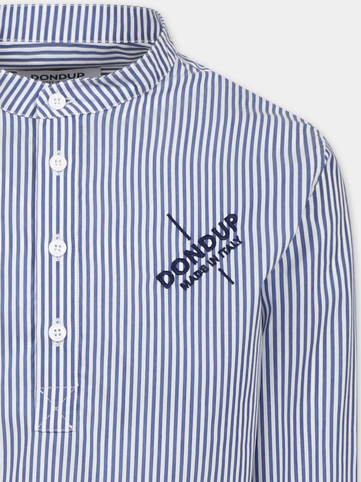 Chemise bleue pour garçon avec logo