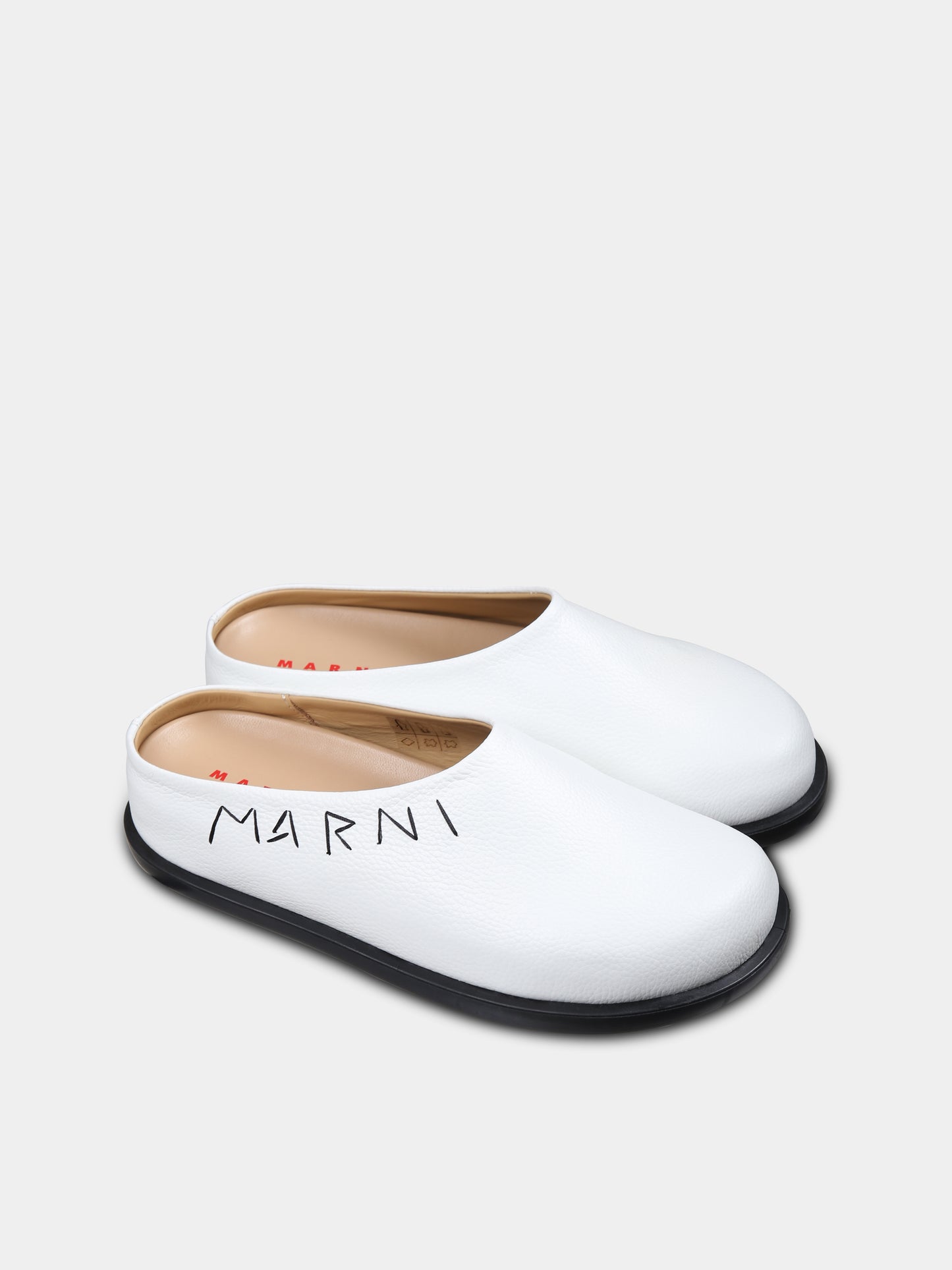 Sabot bianchi per bambini con logo,Marni Kids,79564 1
