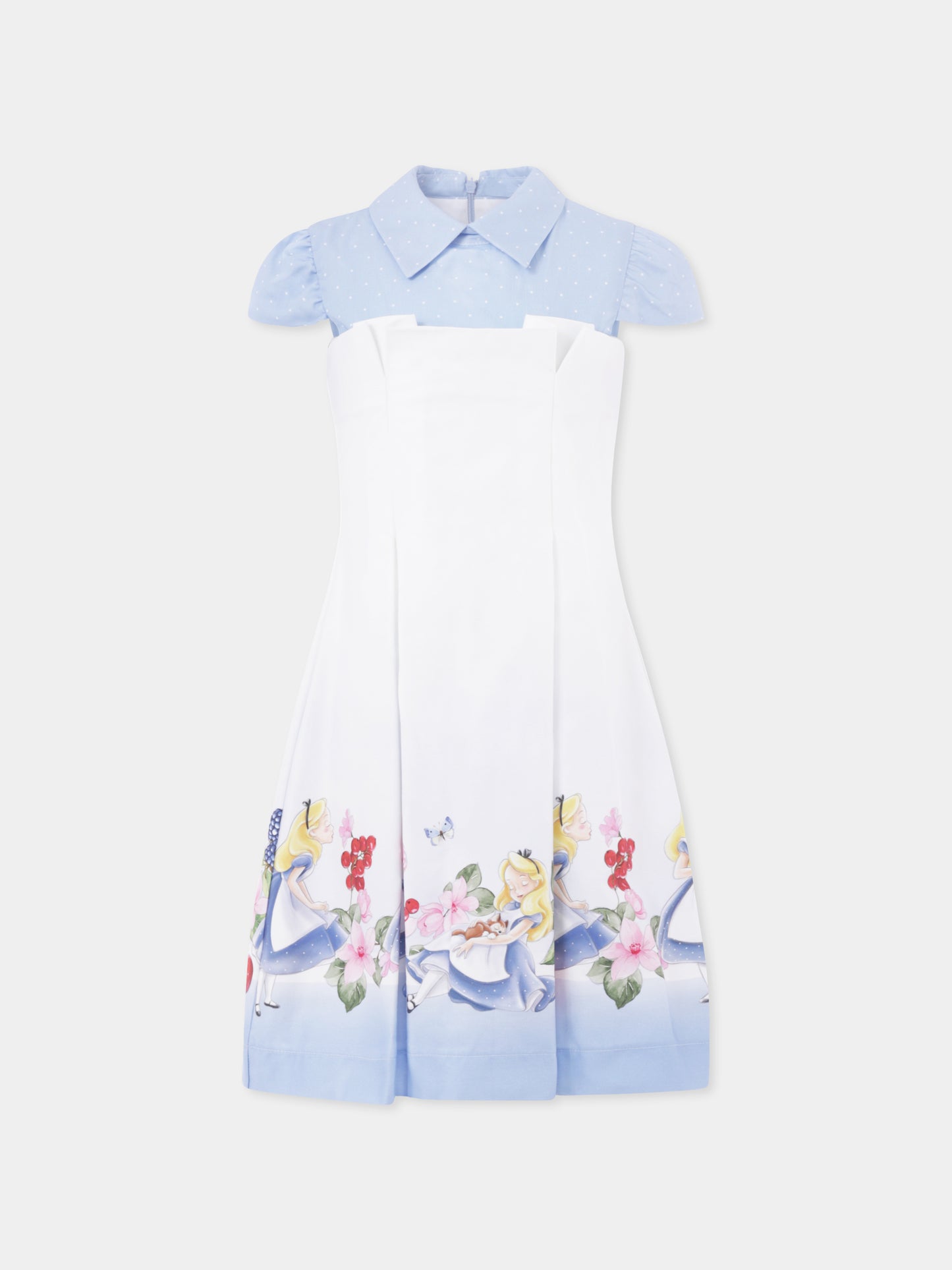 Robe blanche pour fille avec Alice au pays des merveilles