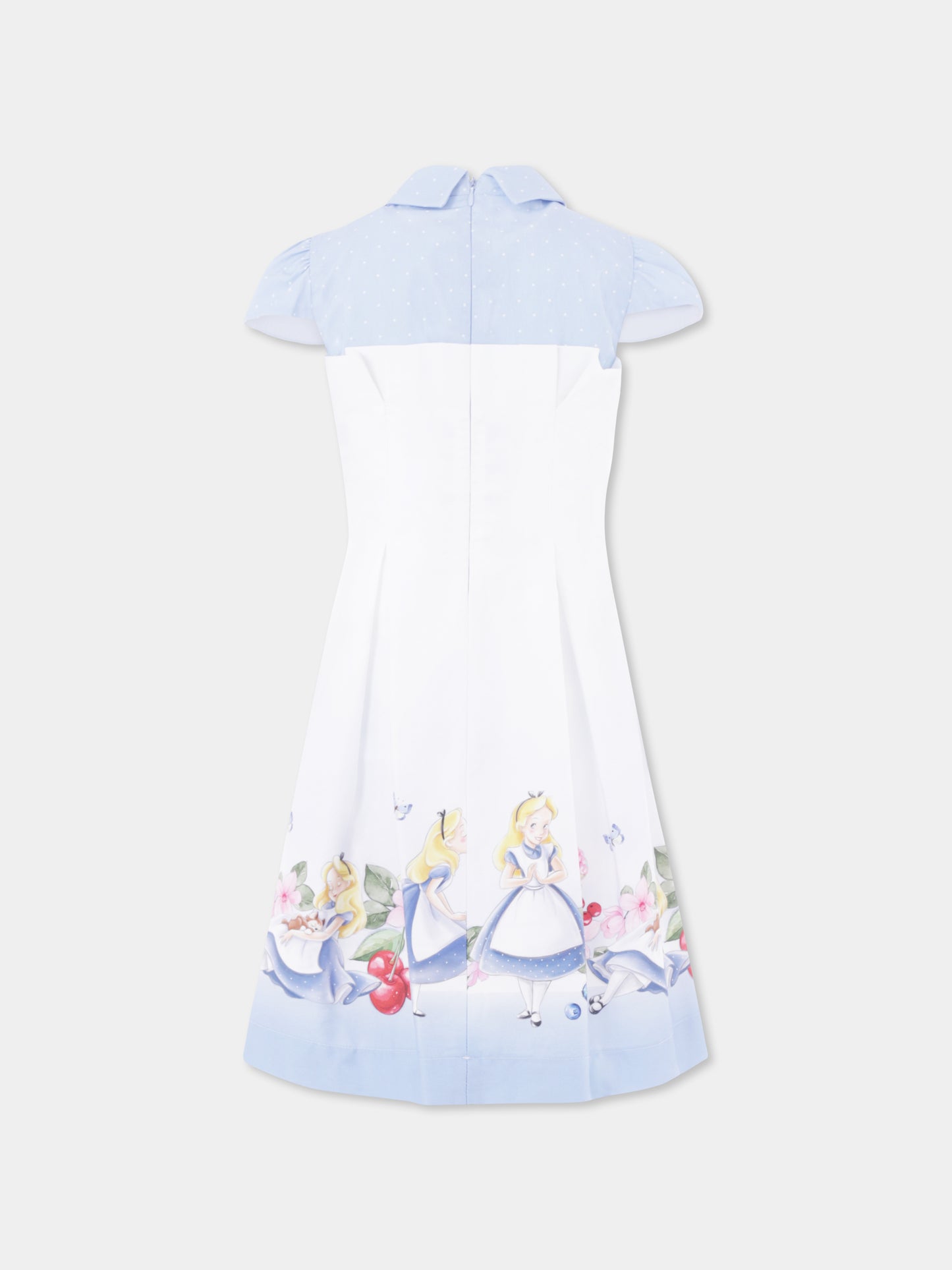 Robe blanche pour fille avec Alice au pays des merveilles