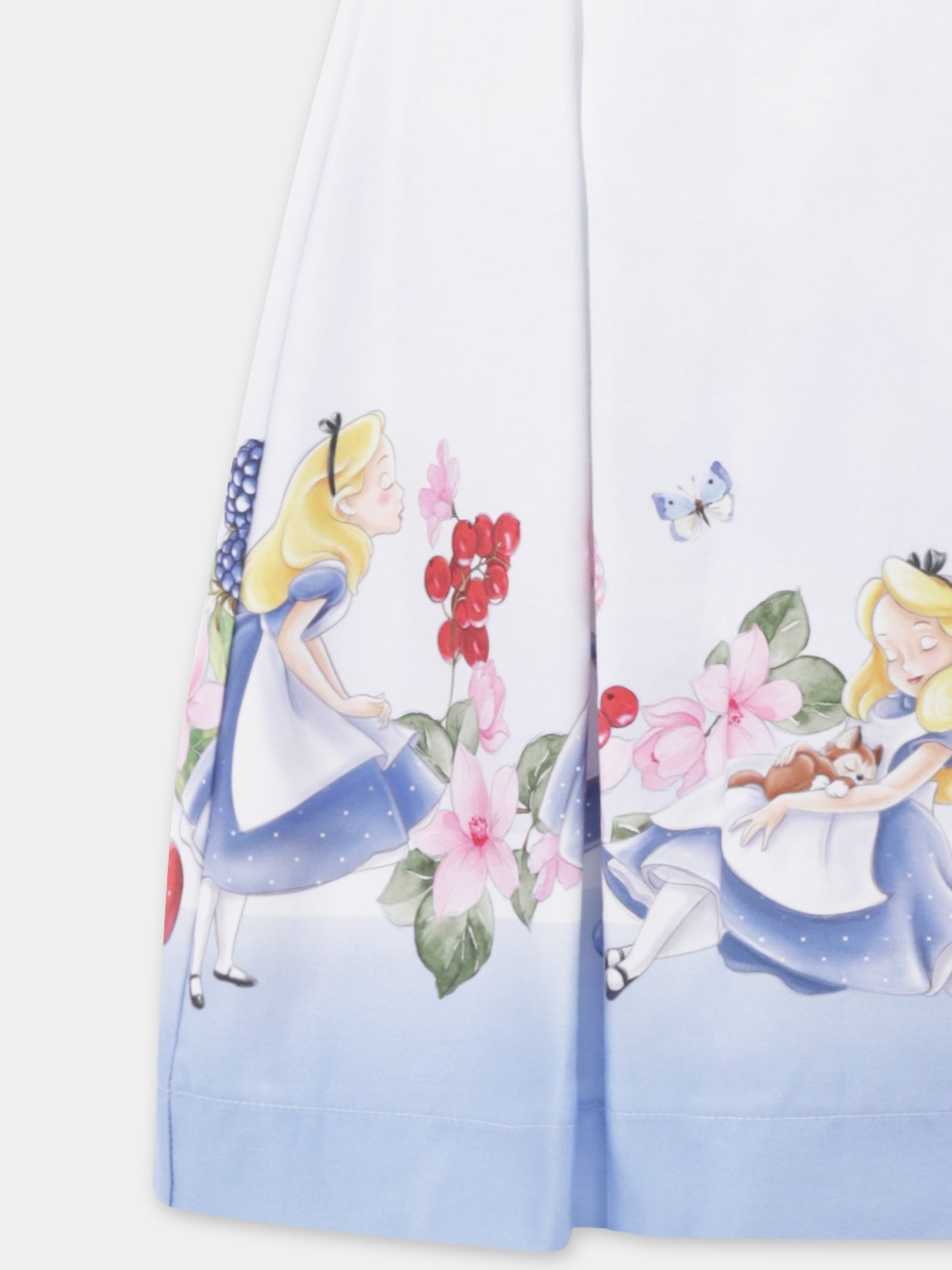 Robe blanche pour fille avec Alice au pays des merveilles