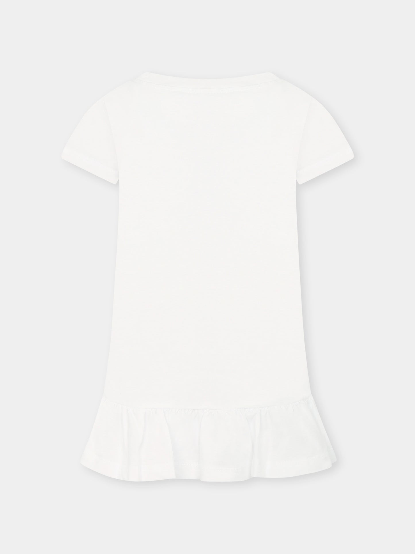T-shirt maxi blanc pour fille avec Alice au Pays des Merveilles
