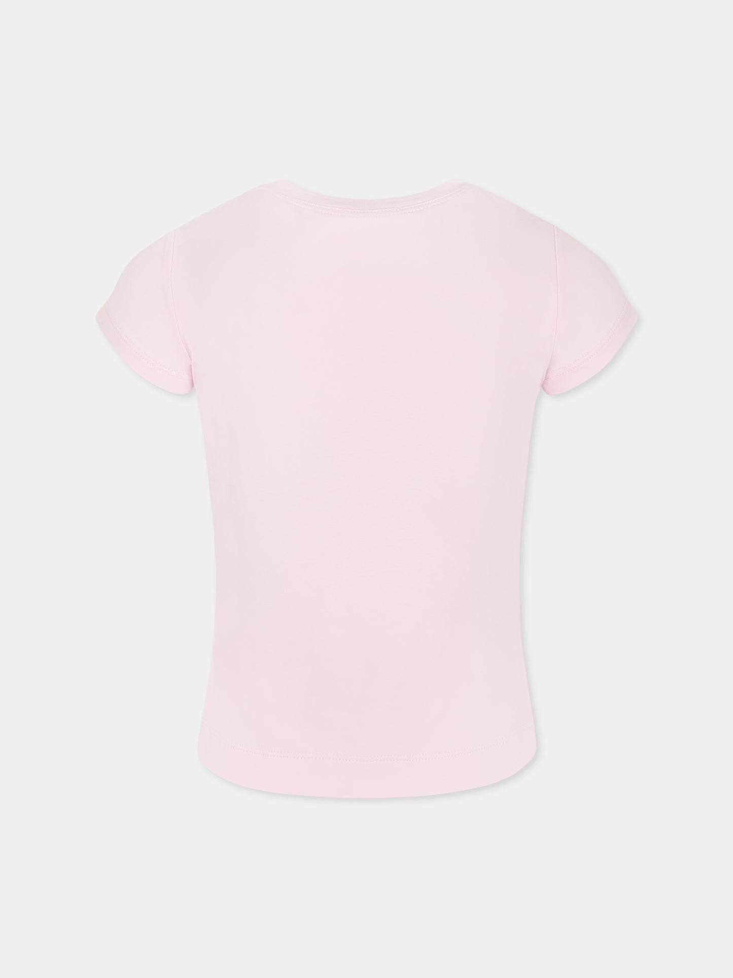 T-shirt rose pour fille avec Alice au Pays des Merveilles