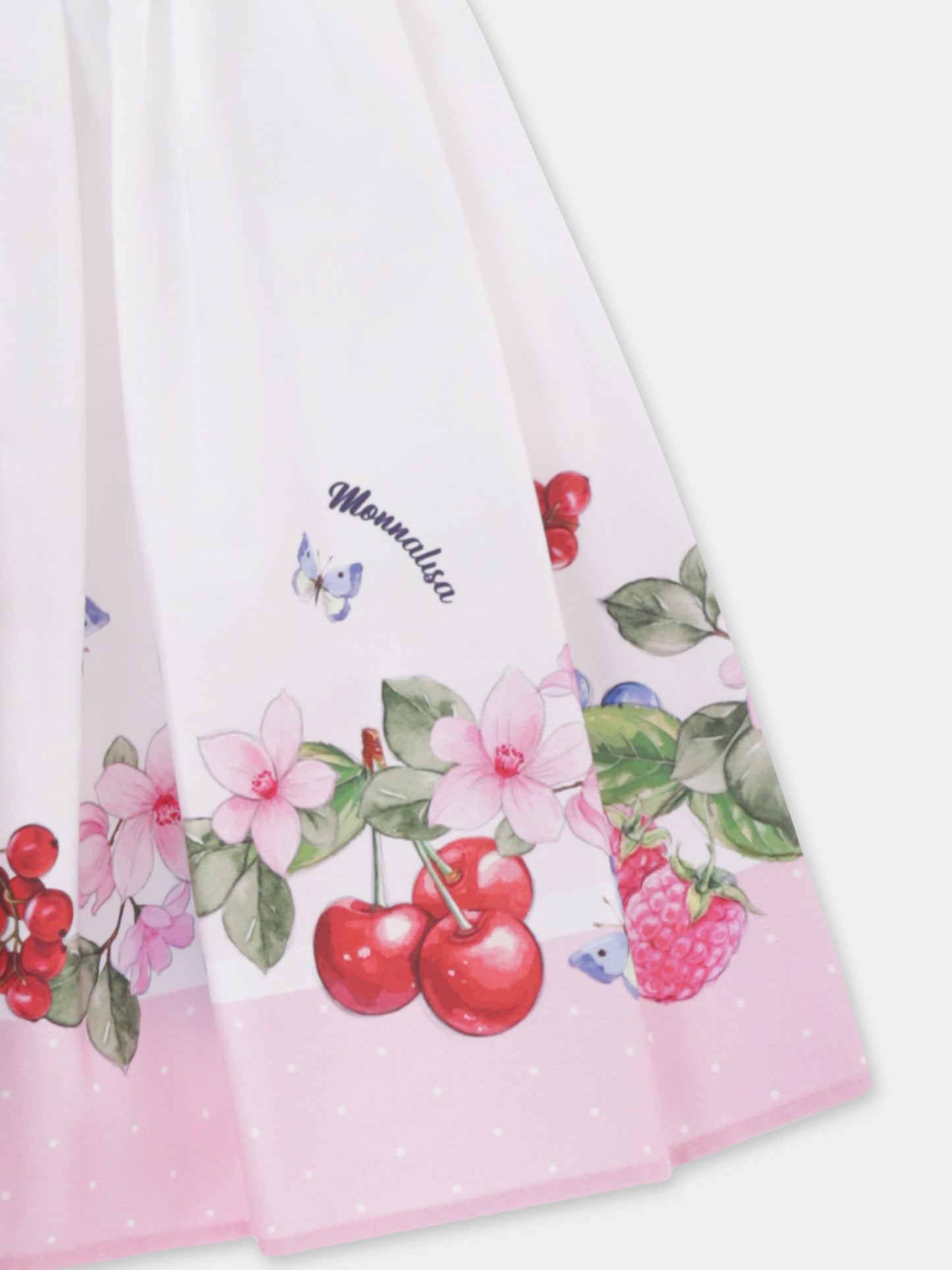 Jupe blanche pour fille avec fruits