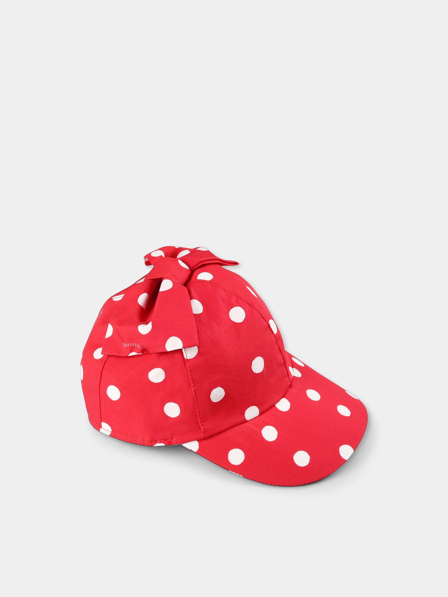 Cappello rosso per neonata con pois all over,Monnalisa,39E005 5601 4499