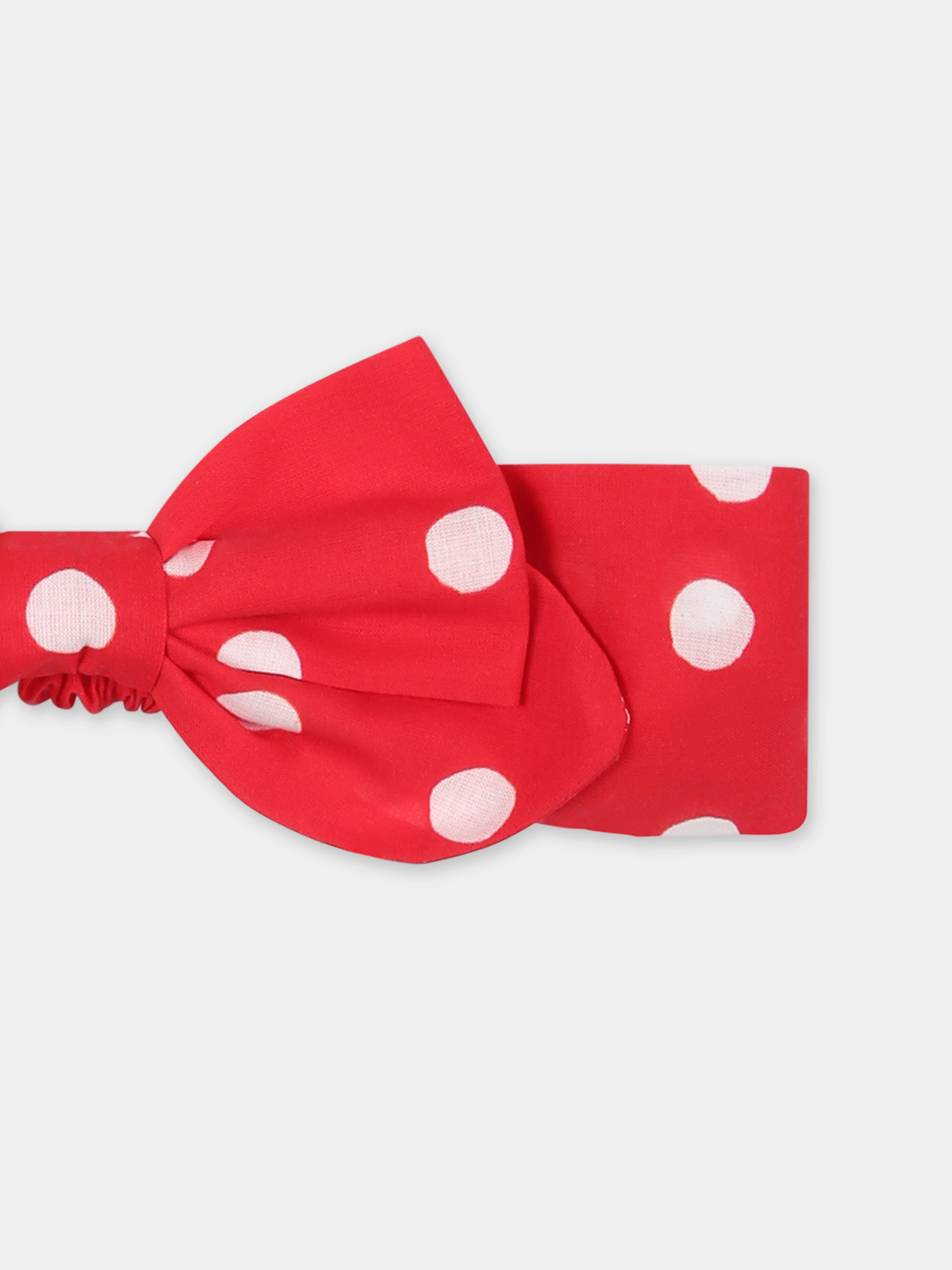 Fascia rossa per neonata con pois,Monnalisa,39E006 5600 4499