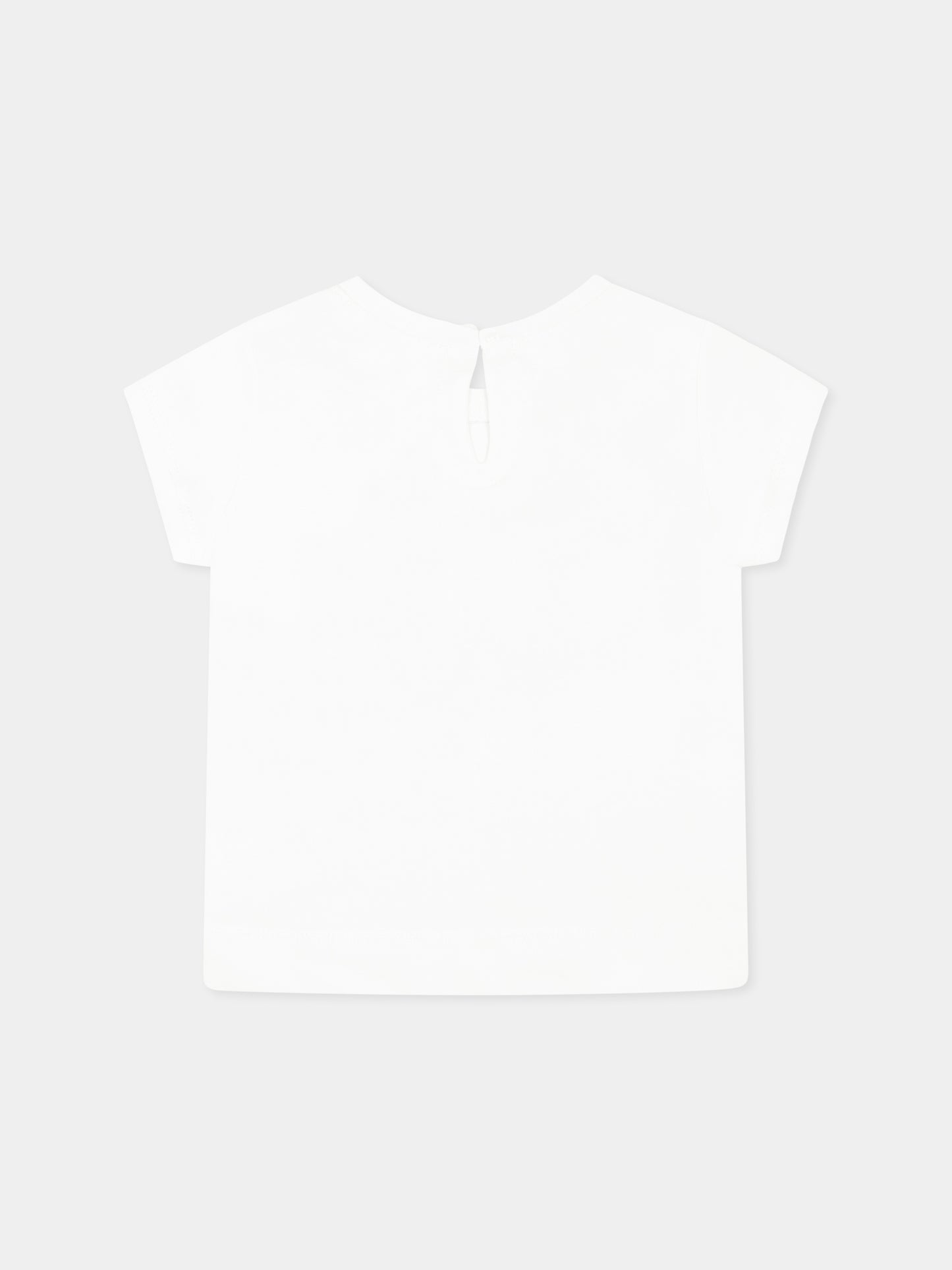 T-shirt blanc pour bébé fille avec nœud
