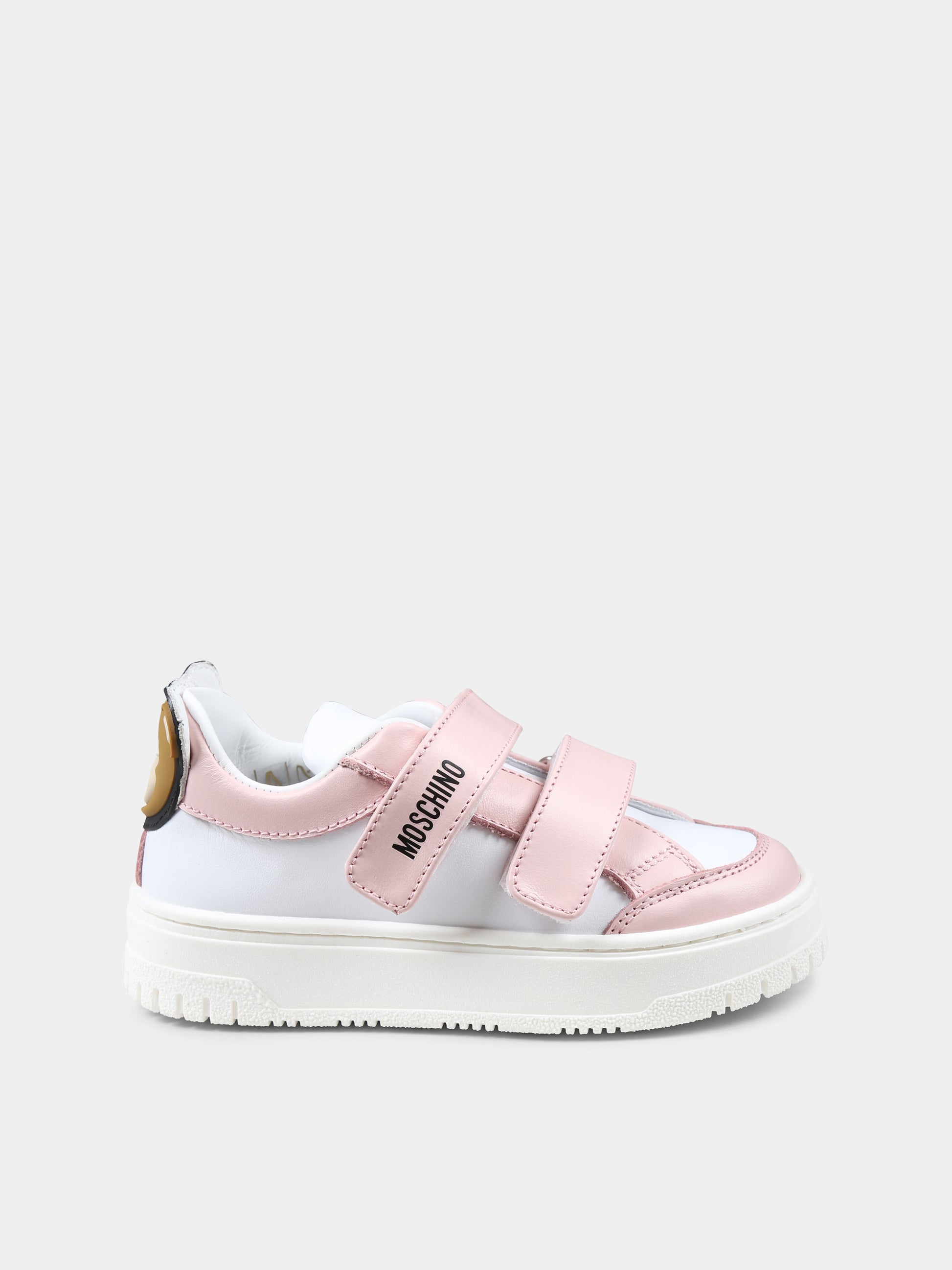 Sneakers bianche per neonata e bambina con Teddy Bear,Moschino Kids,80480 2