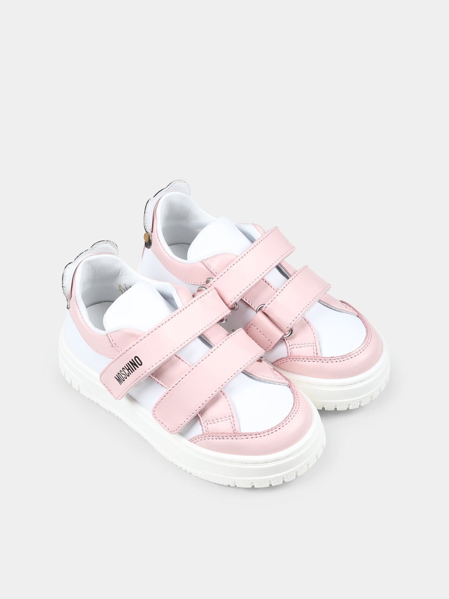 Sneakers bianche per neonata e bambina con Teddy Bear,Moschino Kids,80480 2