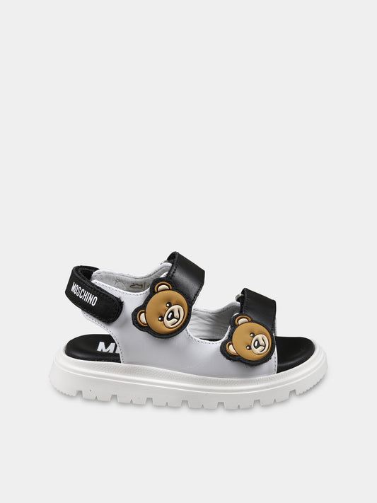 Sandali bianchi per bambini con Teddy Bear,Moschino Kids,80549 2