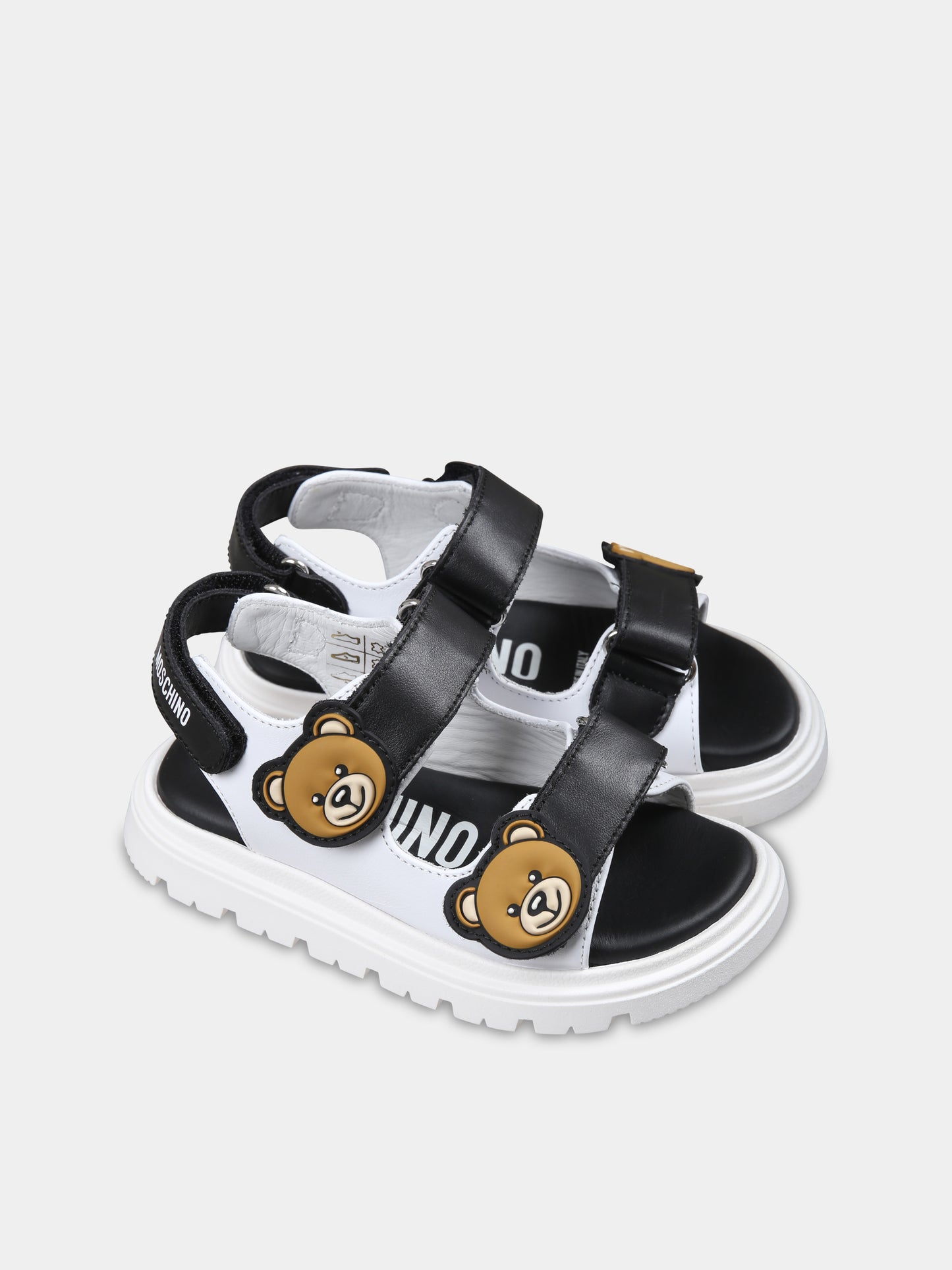 Sandali bianchi per bambini con Teddy Bear,Moschino Kids,80549 2