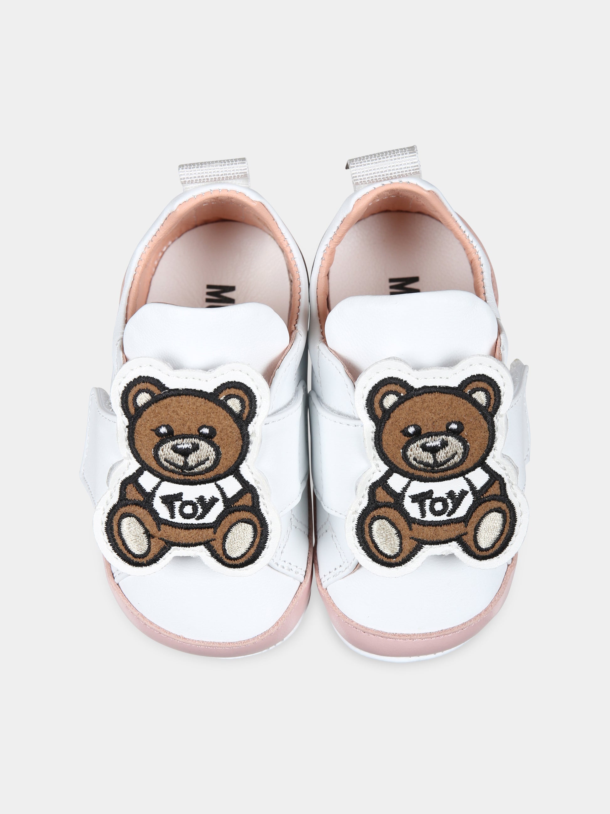 Sneakers rosa per neonata con Teddy Bear,Moschino Kids,80397 1
