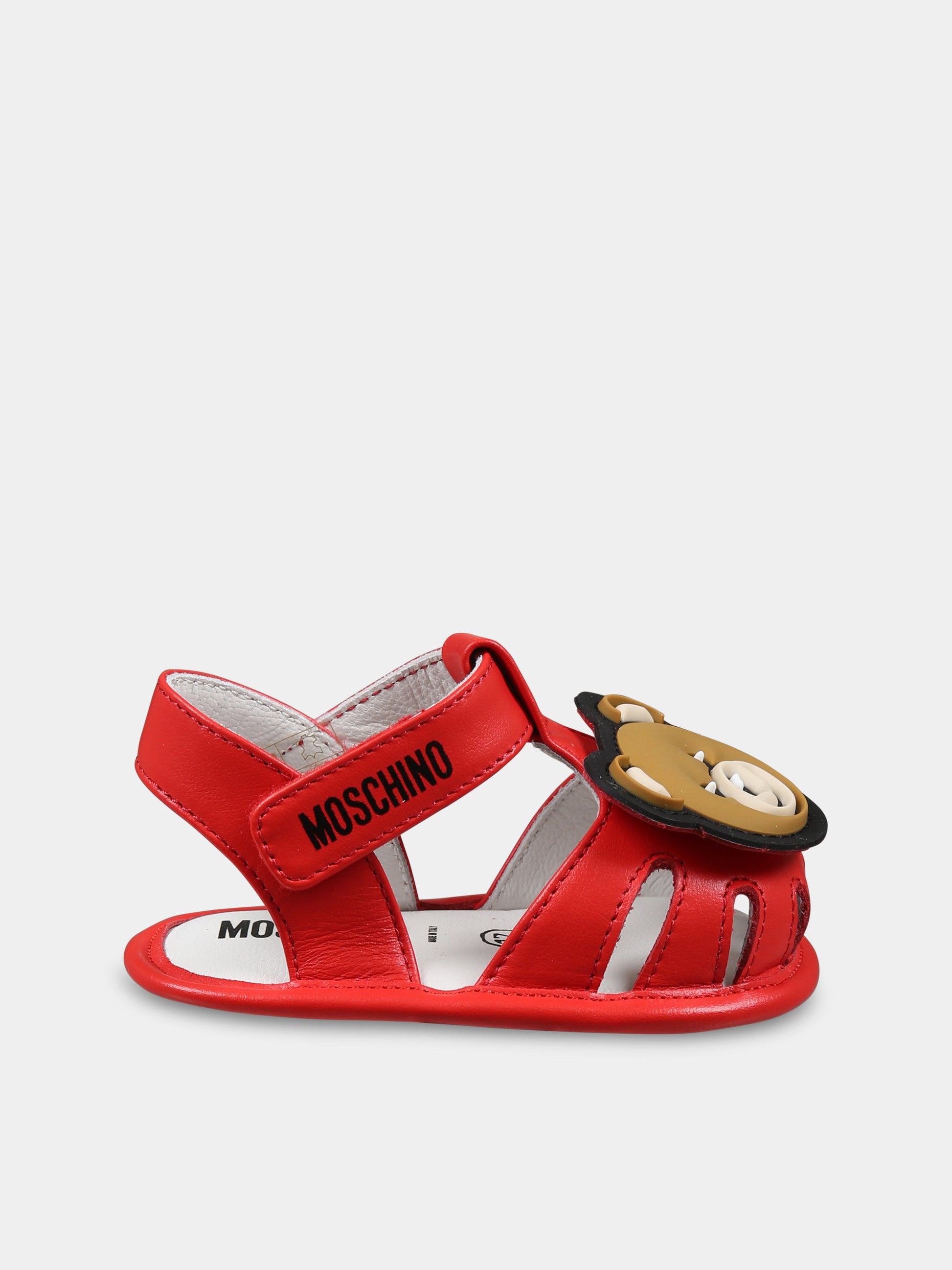 Ragnetti rossi per neonati con Teddy Bear,Moschino Kids,80387 65609