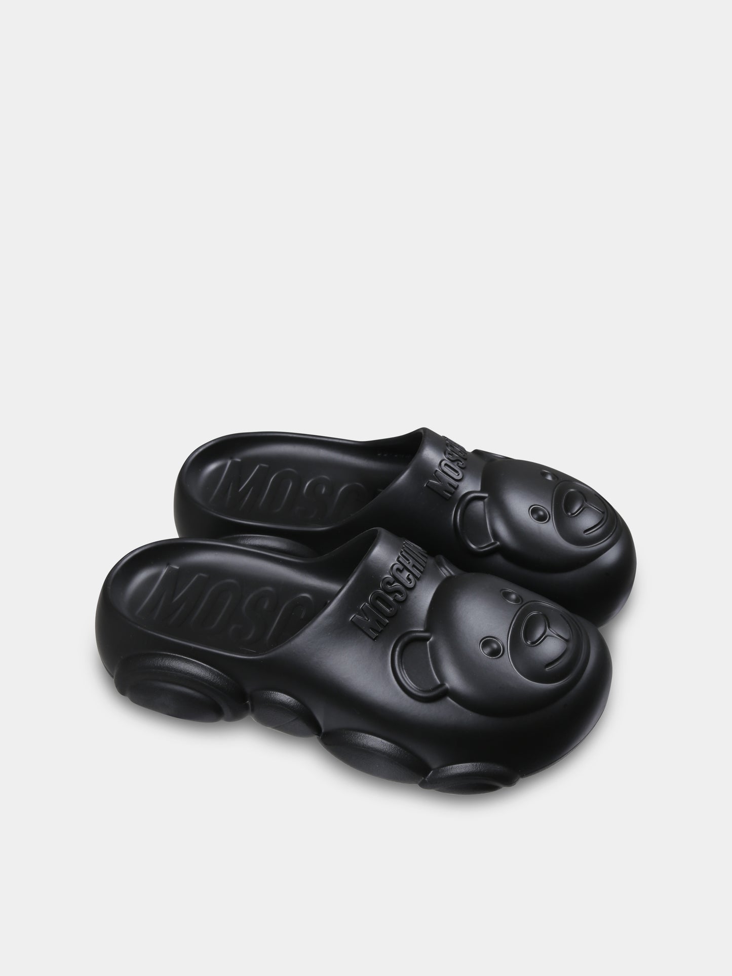 Sabot neri per bambini con Teddy Bear,Moschino Kids,80634 1