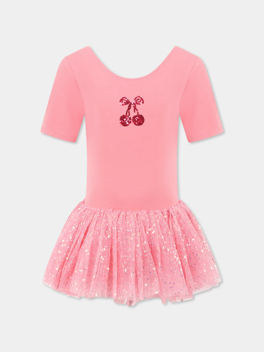 Vestito rosa per bambina con ciliegie,Konges Sløjd,KS102647 STRAWBERRY ICE