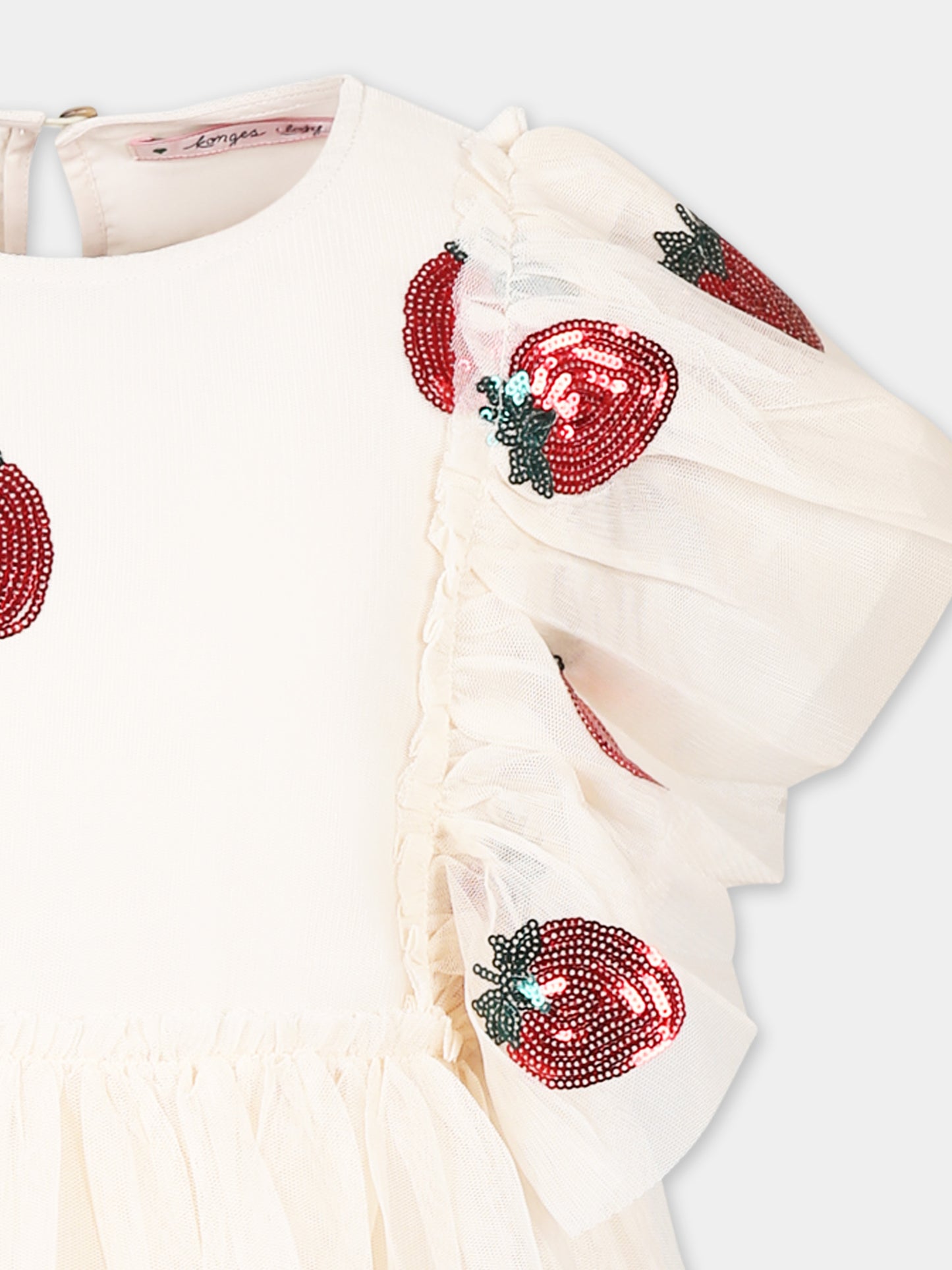 Robe rose pour fille avec fraises