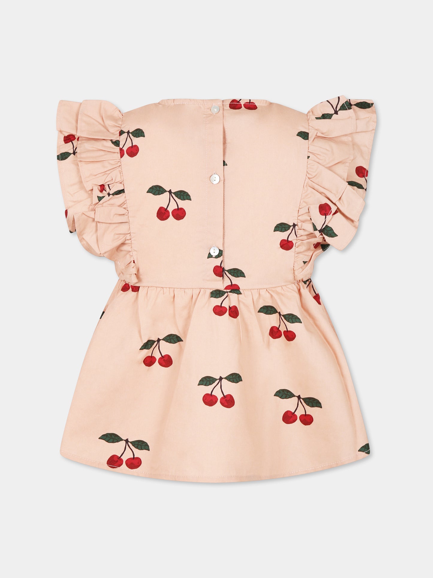 Top rose pour fille avec cerises