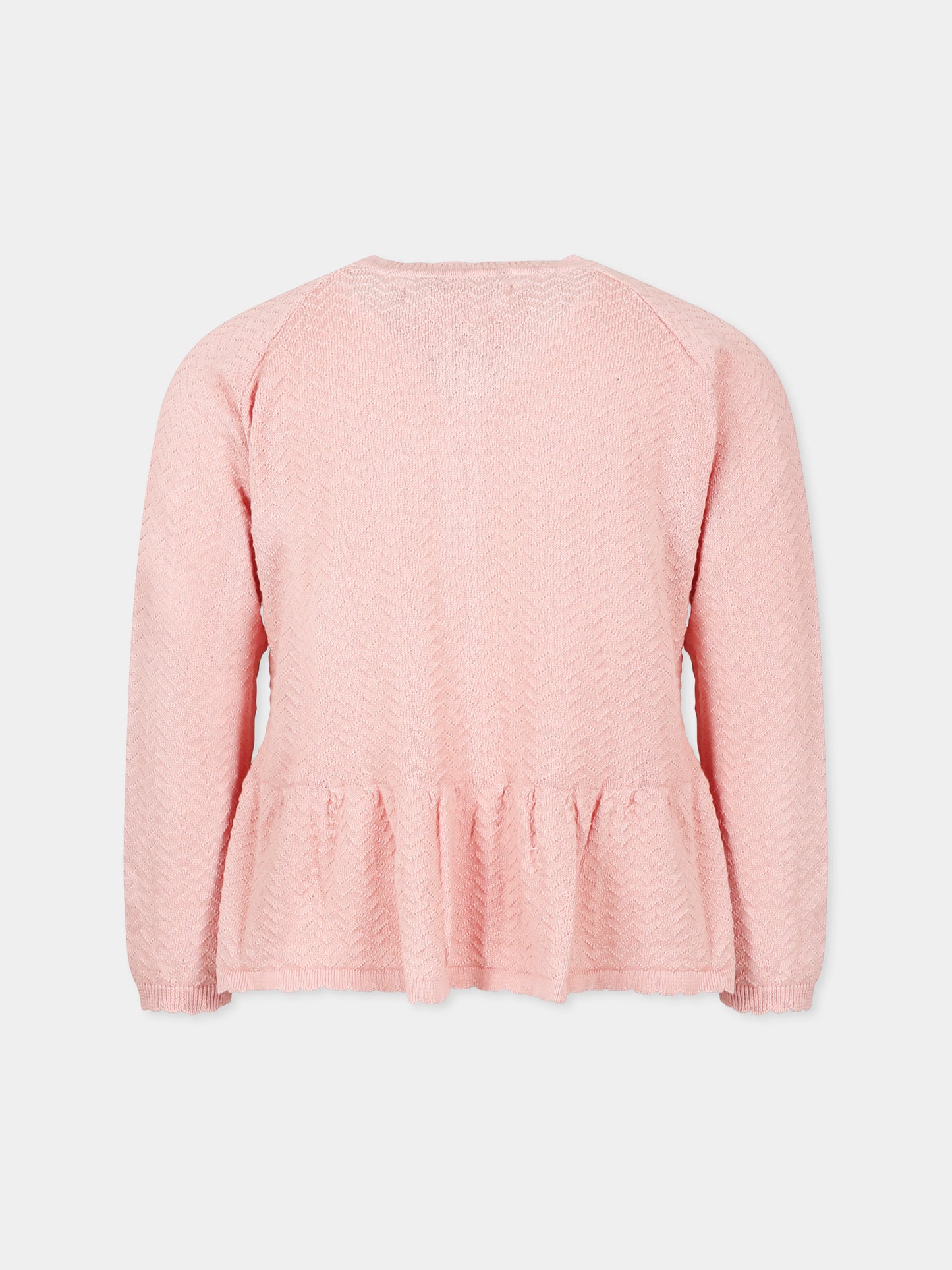 Cardigan rose pour fille avec cerises