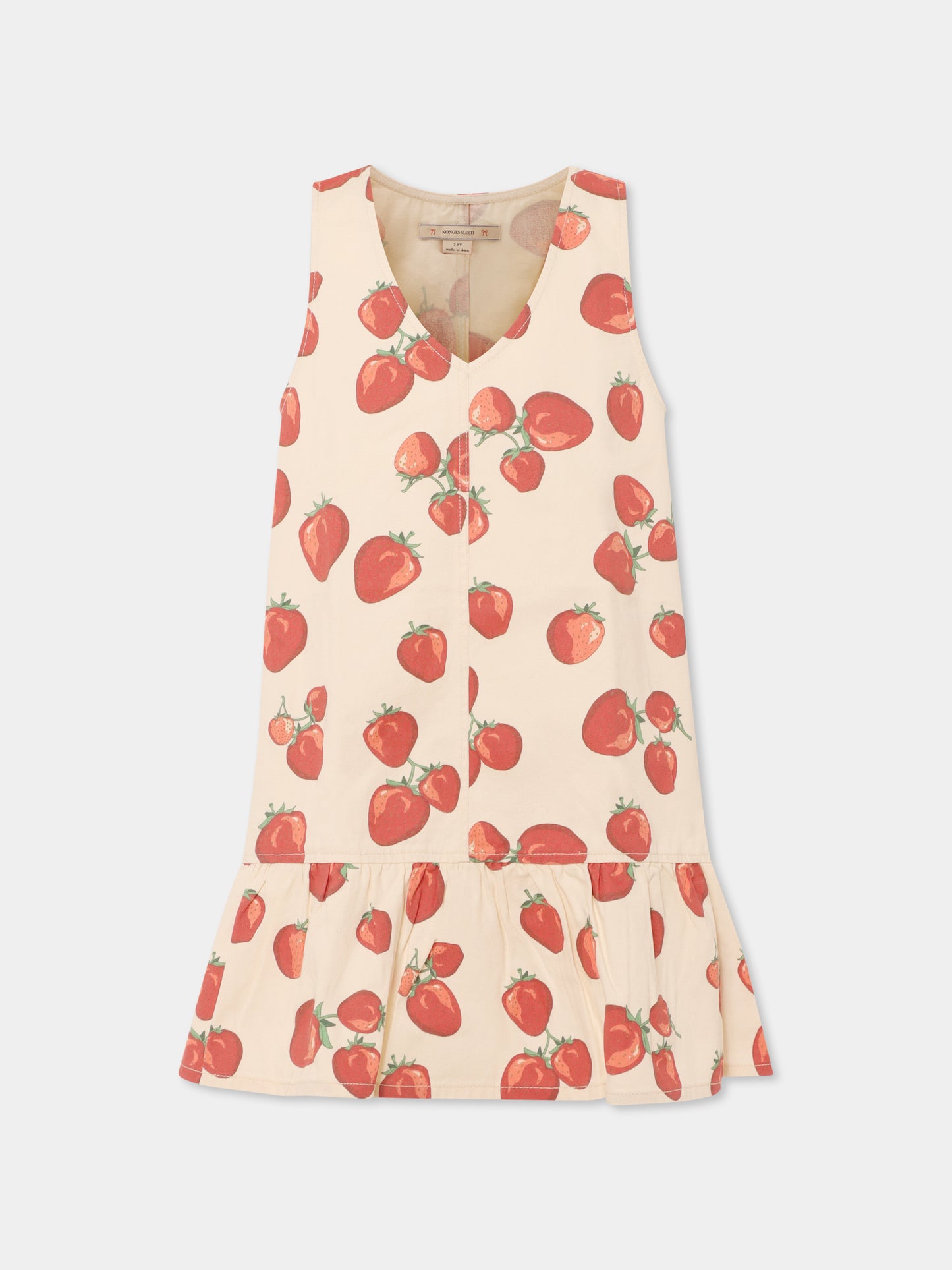 Robe ivoire pour fille avec fraises