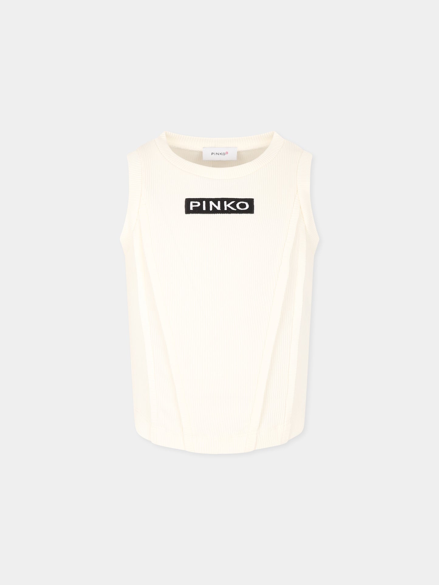 Débardeur blanc pour fille avec logo