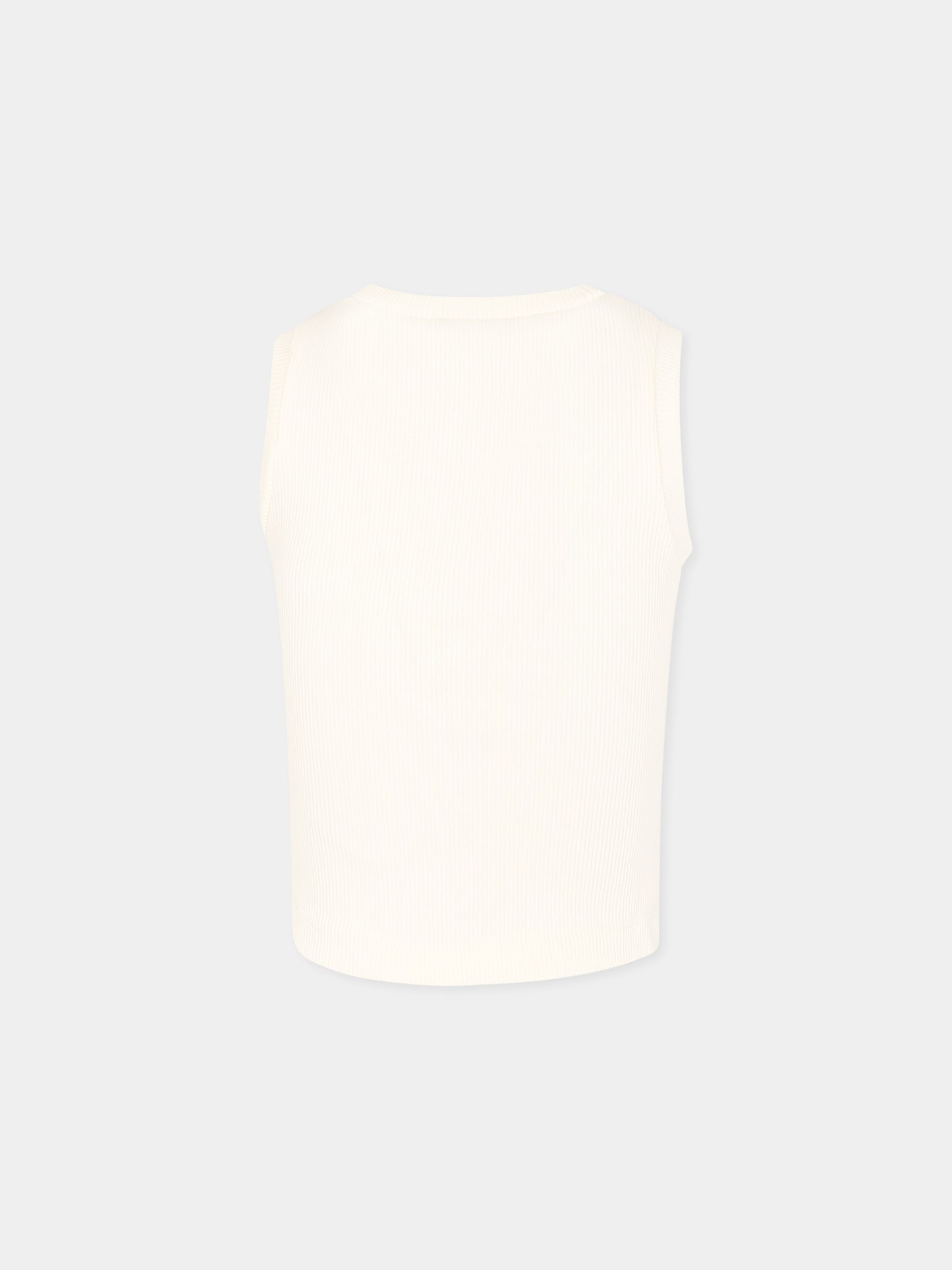Débardeur blanc pour fille avec logo