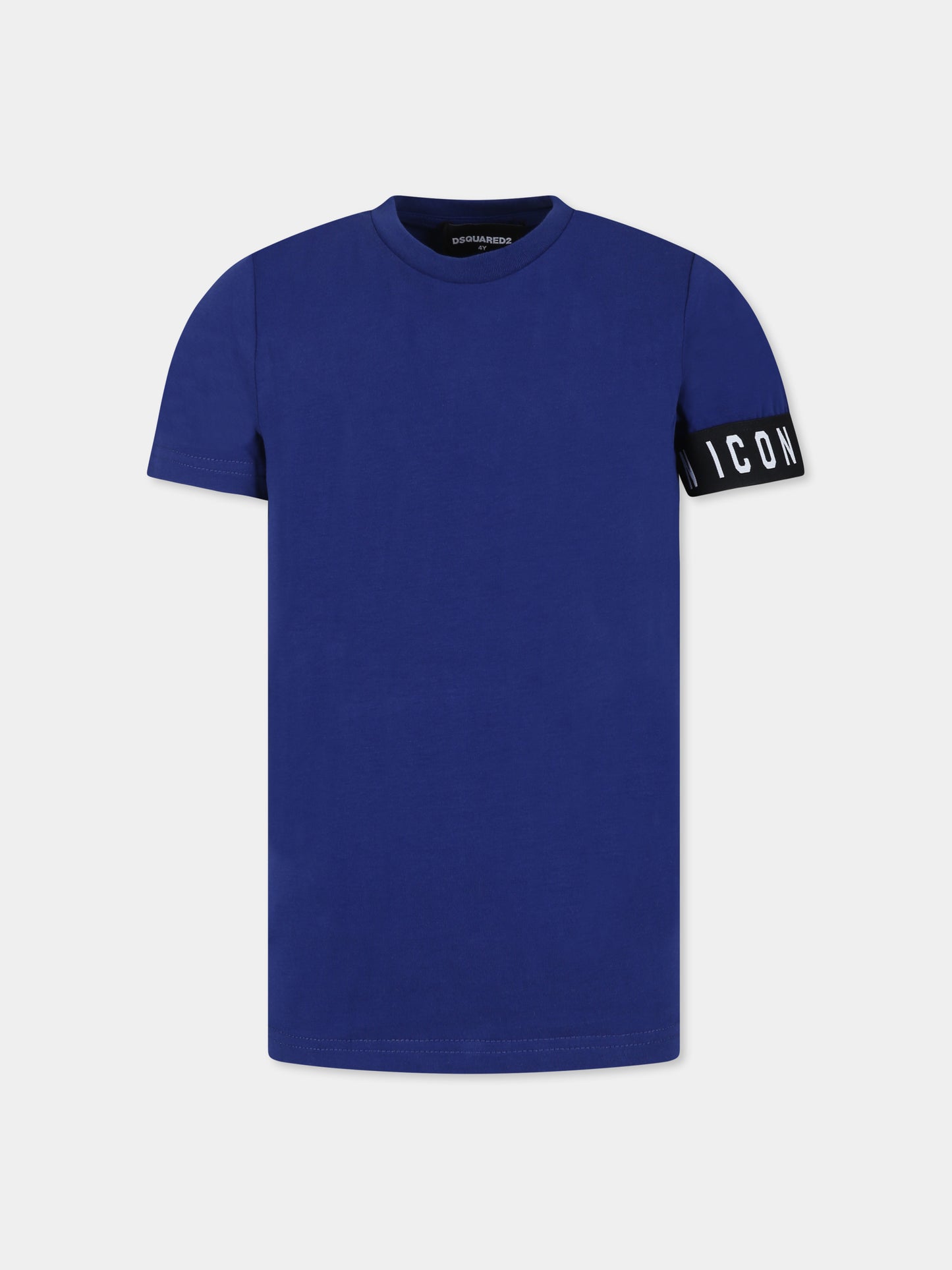 T-shirt blu per bambino con logo,Dsquared2,DQ1085 D008J DQ865