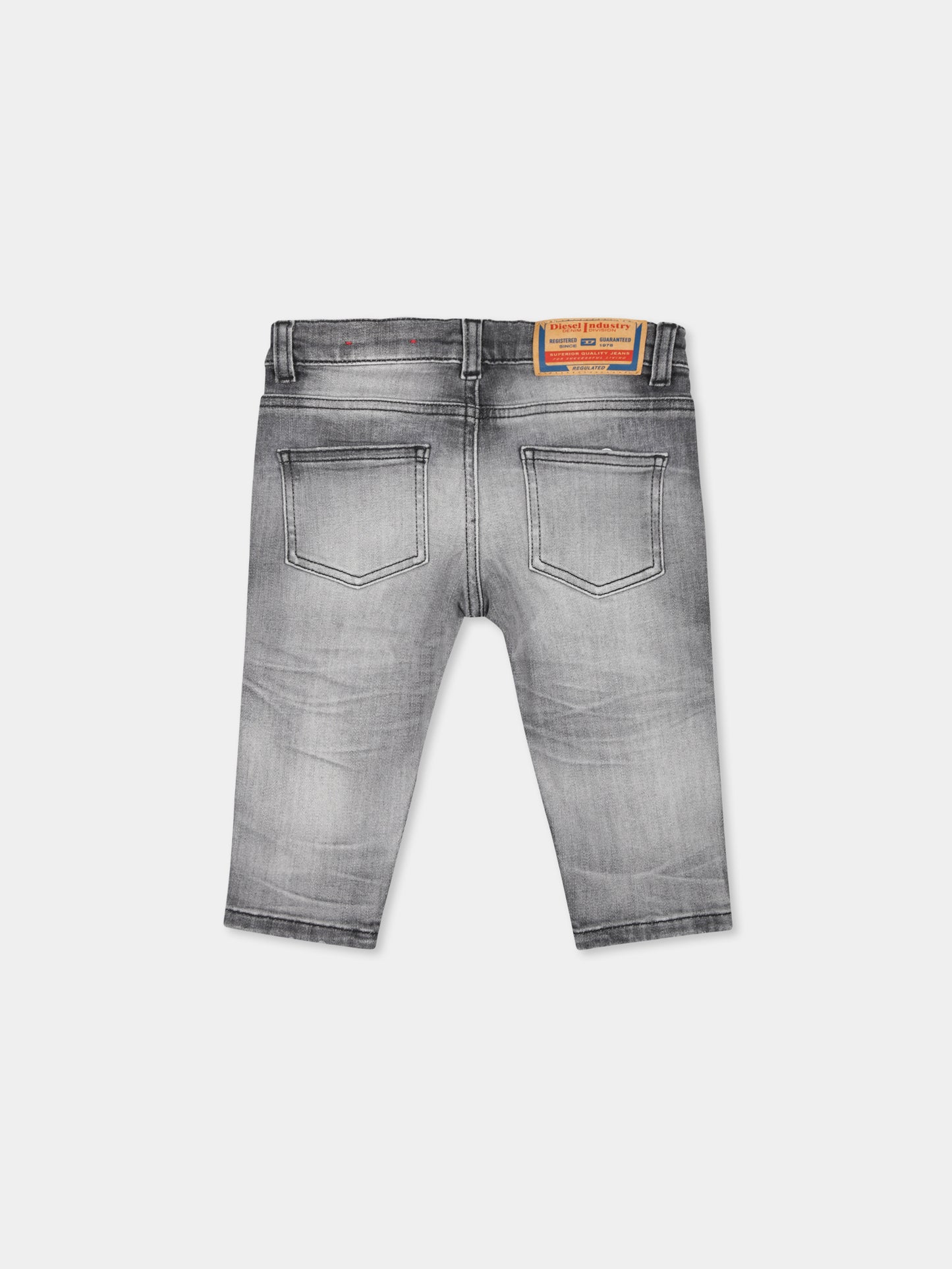 Jeans grigi per neonati con logo,Diesel,K00237 KXBKT K02