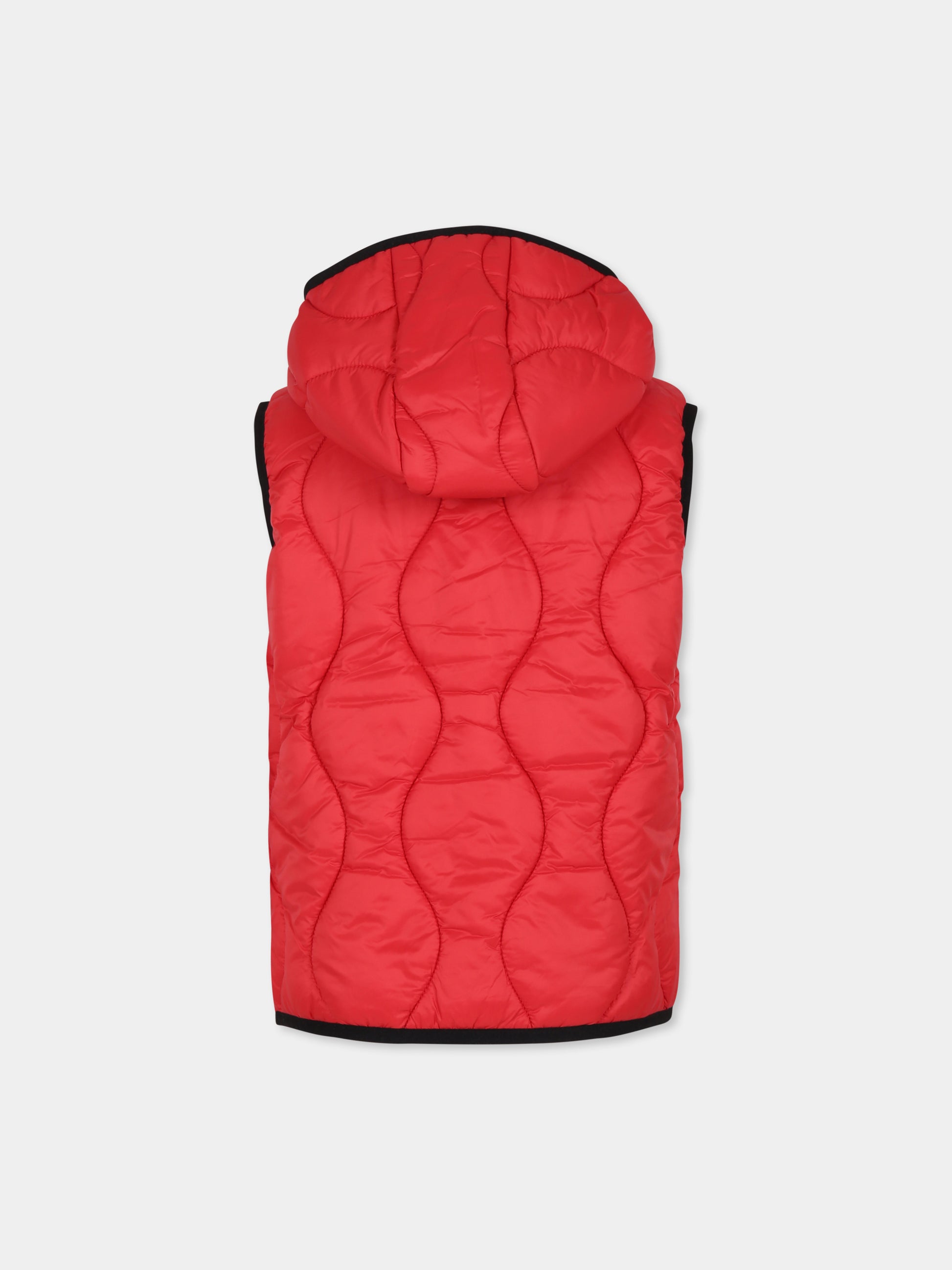 Gilet rosso per bambino con logo,Diesel,J01772 KXBJ2 K407