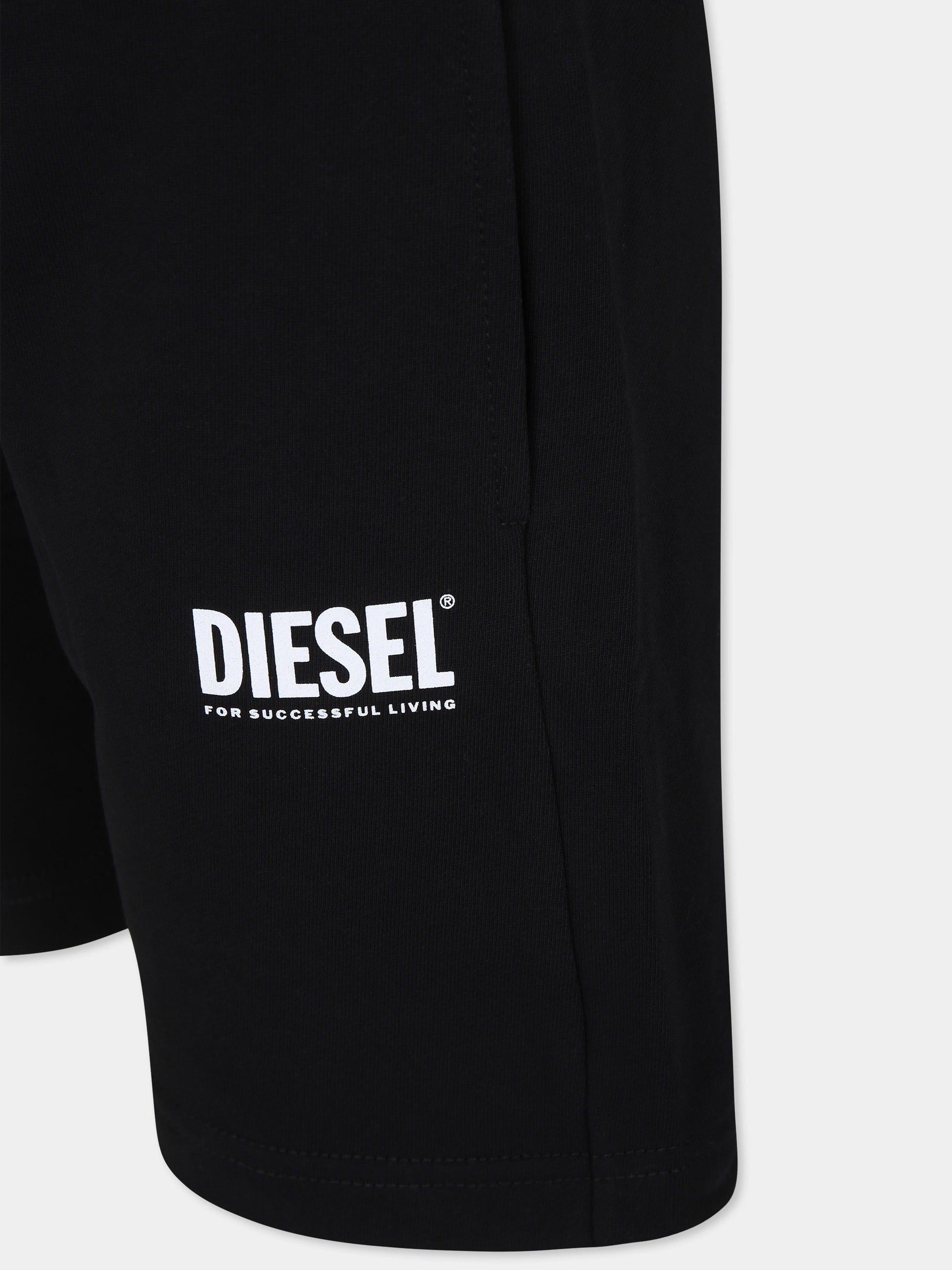 Pantaloni neri per bambino con logo,Diesel,J01733 KYAVF K900